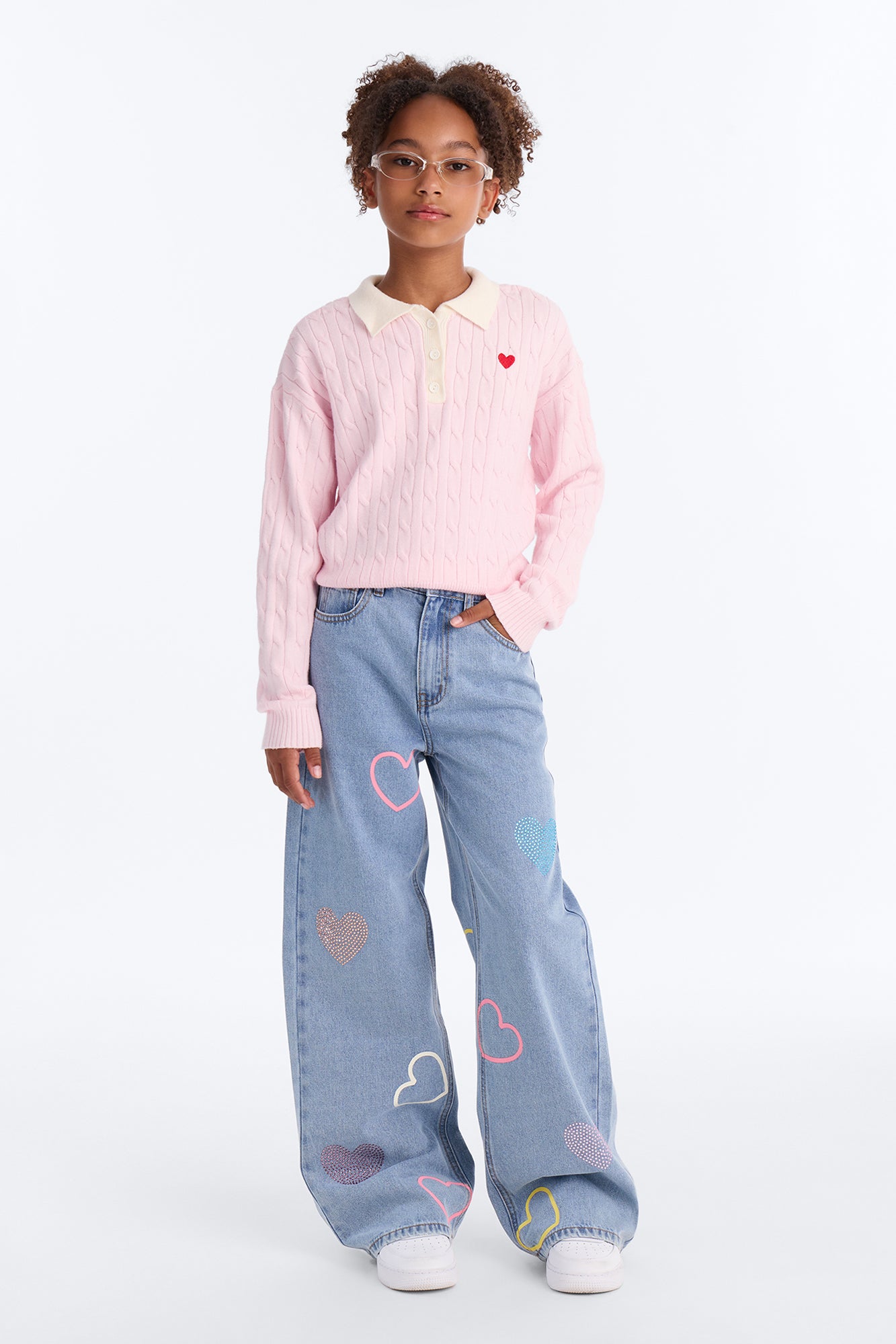 Mini Gave U My Heart Wide Leg Jeans - Acid Wash