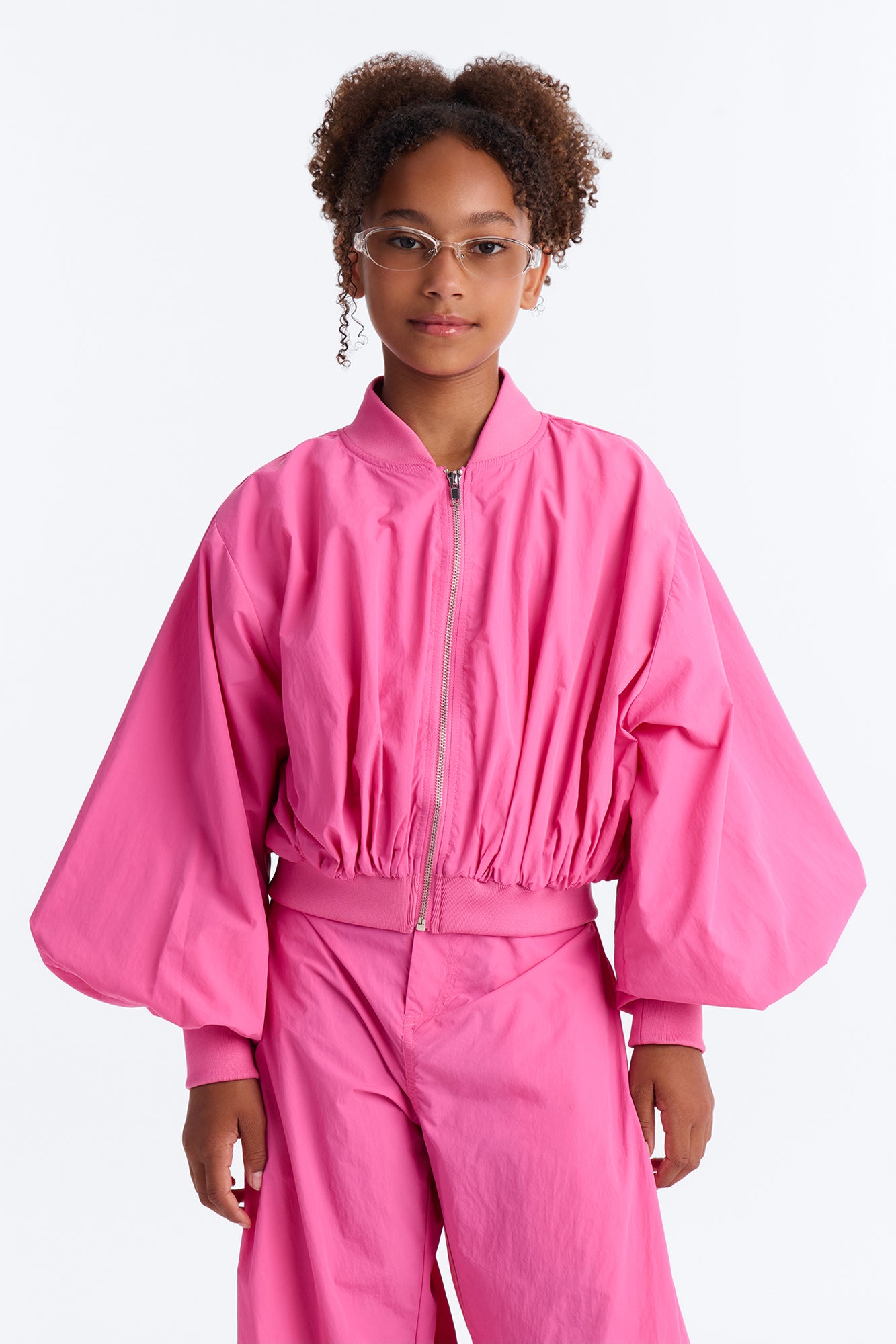 Mini Do Not Disturb Mode Windbreaker Jacket - Fuchsia
