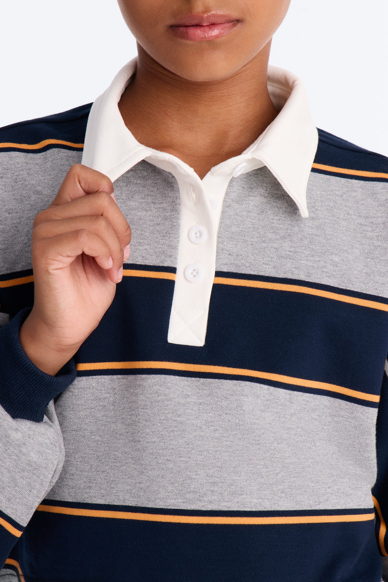 Mini Sydney Striped Polo Lounge Set - Navy/combo