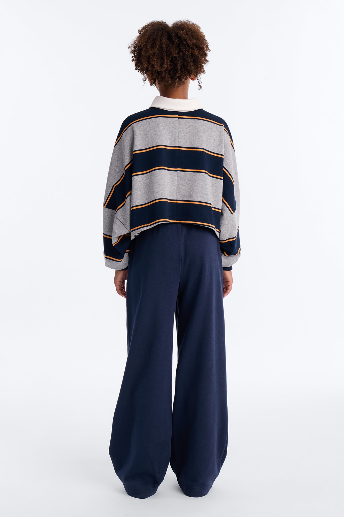 Mini Sydney Striped Polo Lounge Set - Navy/combo