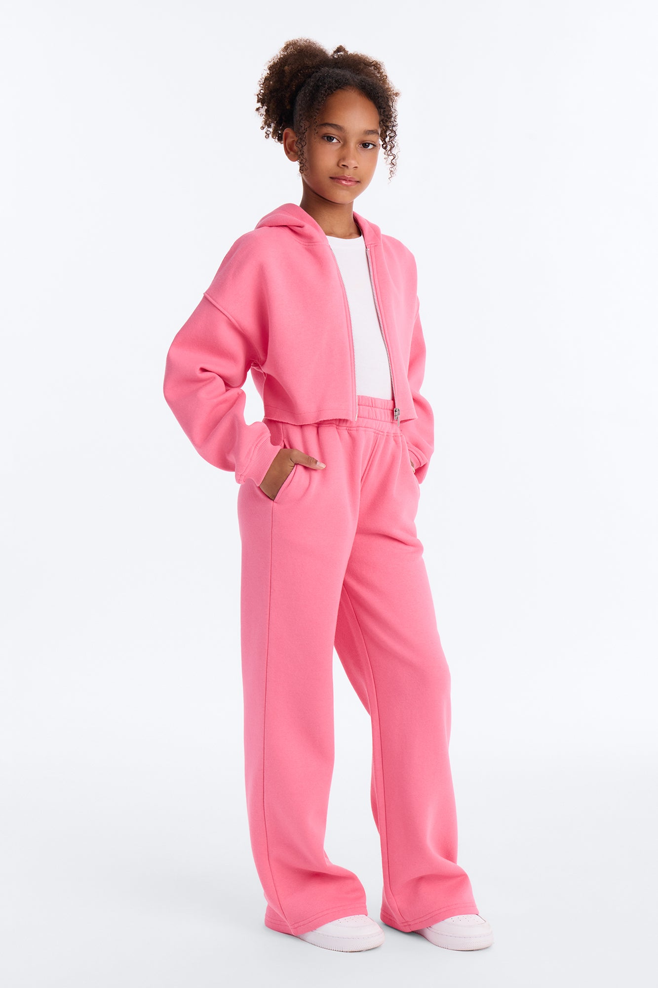 Mini On The Go Fleece Pant Set II - Pink