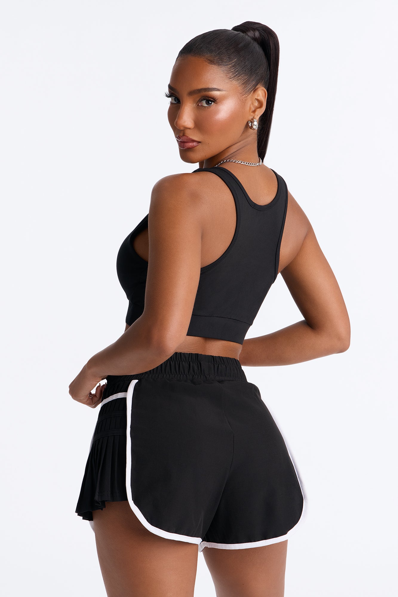 Amy Sports Bra Short Set - Black