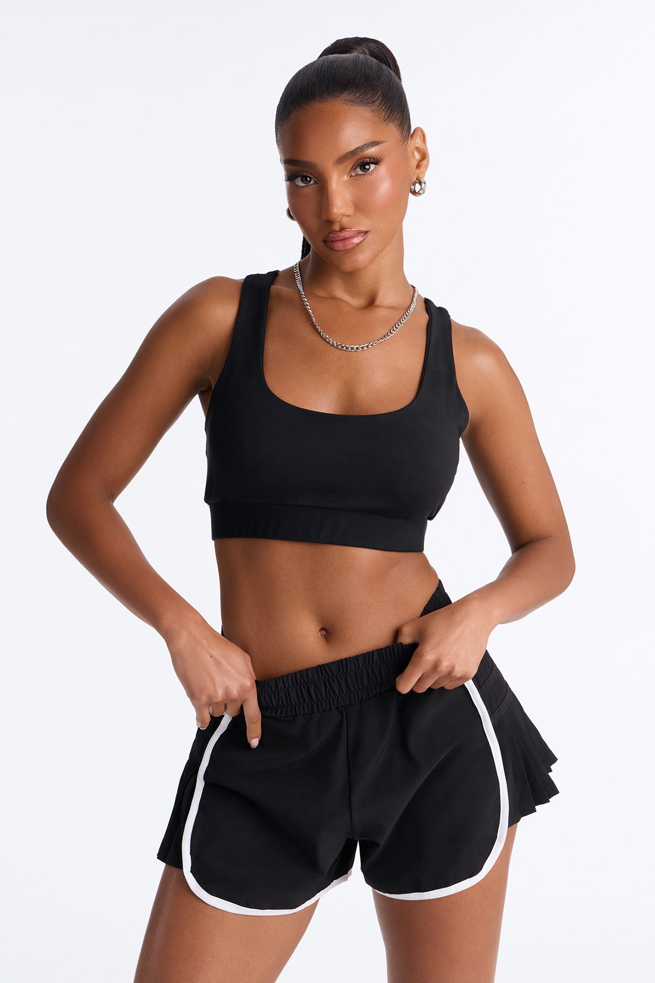 Amy Sports Bra Short Set - Black