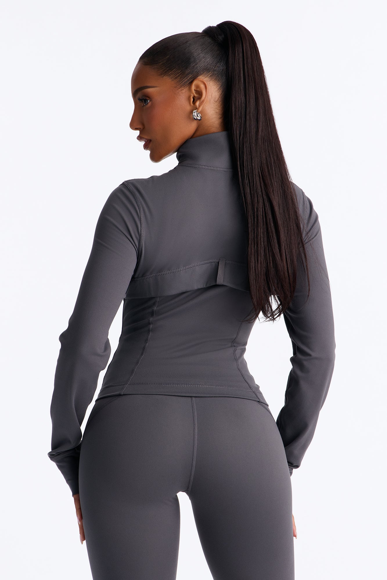 Myla Lounge Tricot Zip Front Jacket - Charcoal