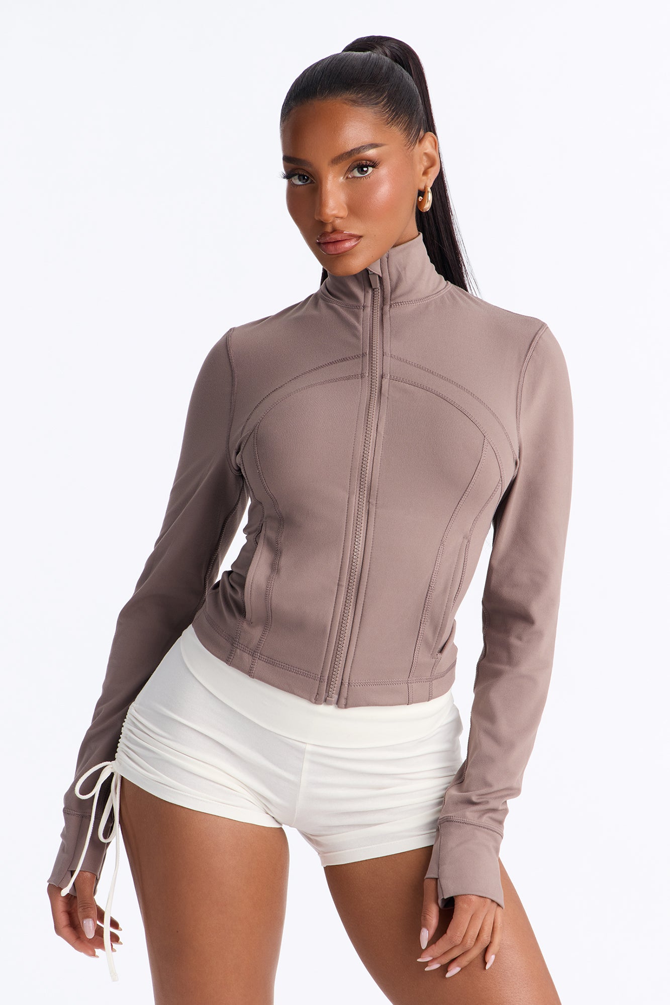 Myla Lounge Tricot Zip Front Jacket - Stone