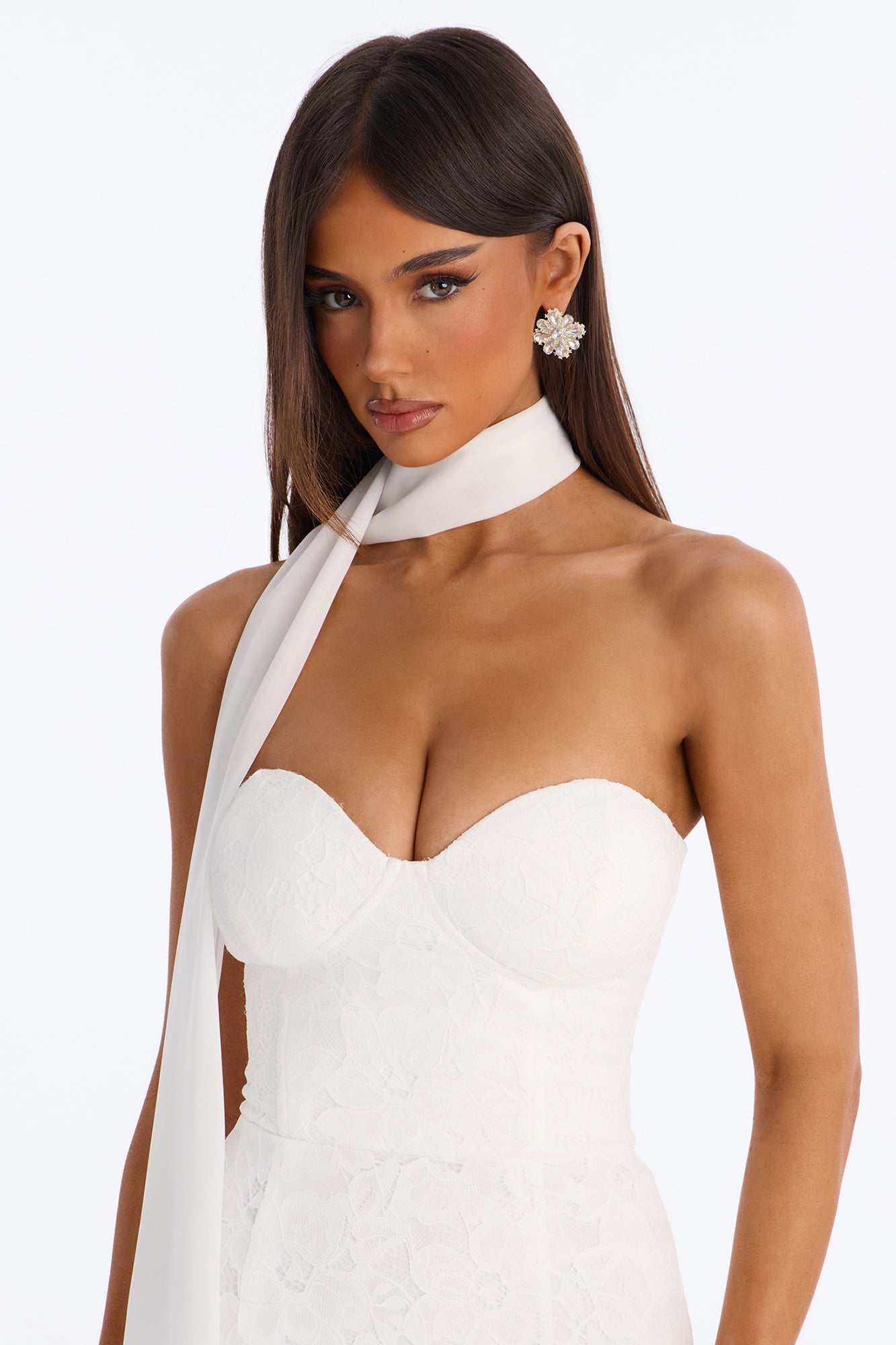Amorette Lace Gown - White