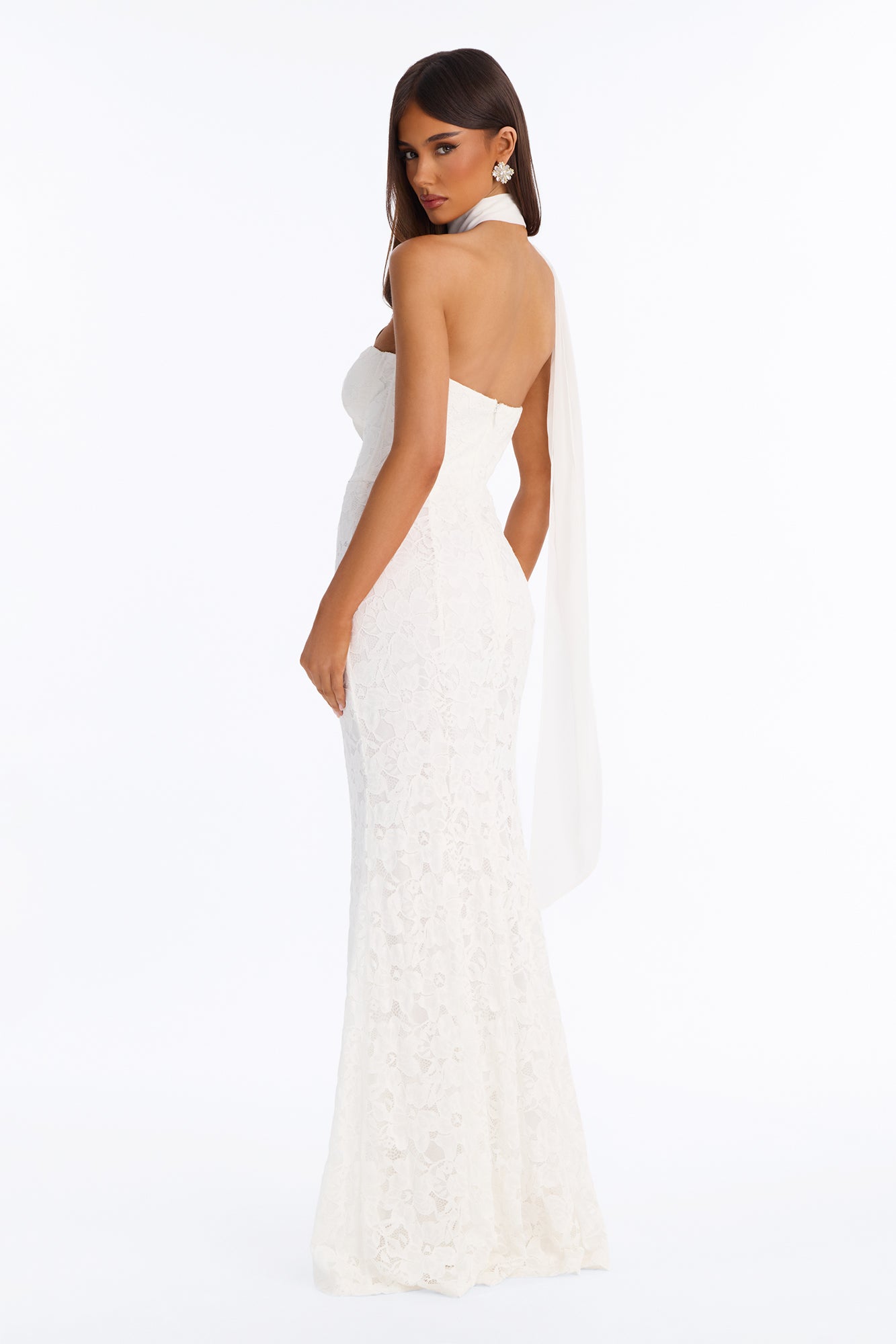 Amorette Lace Gown - White