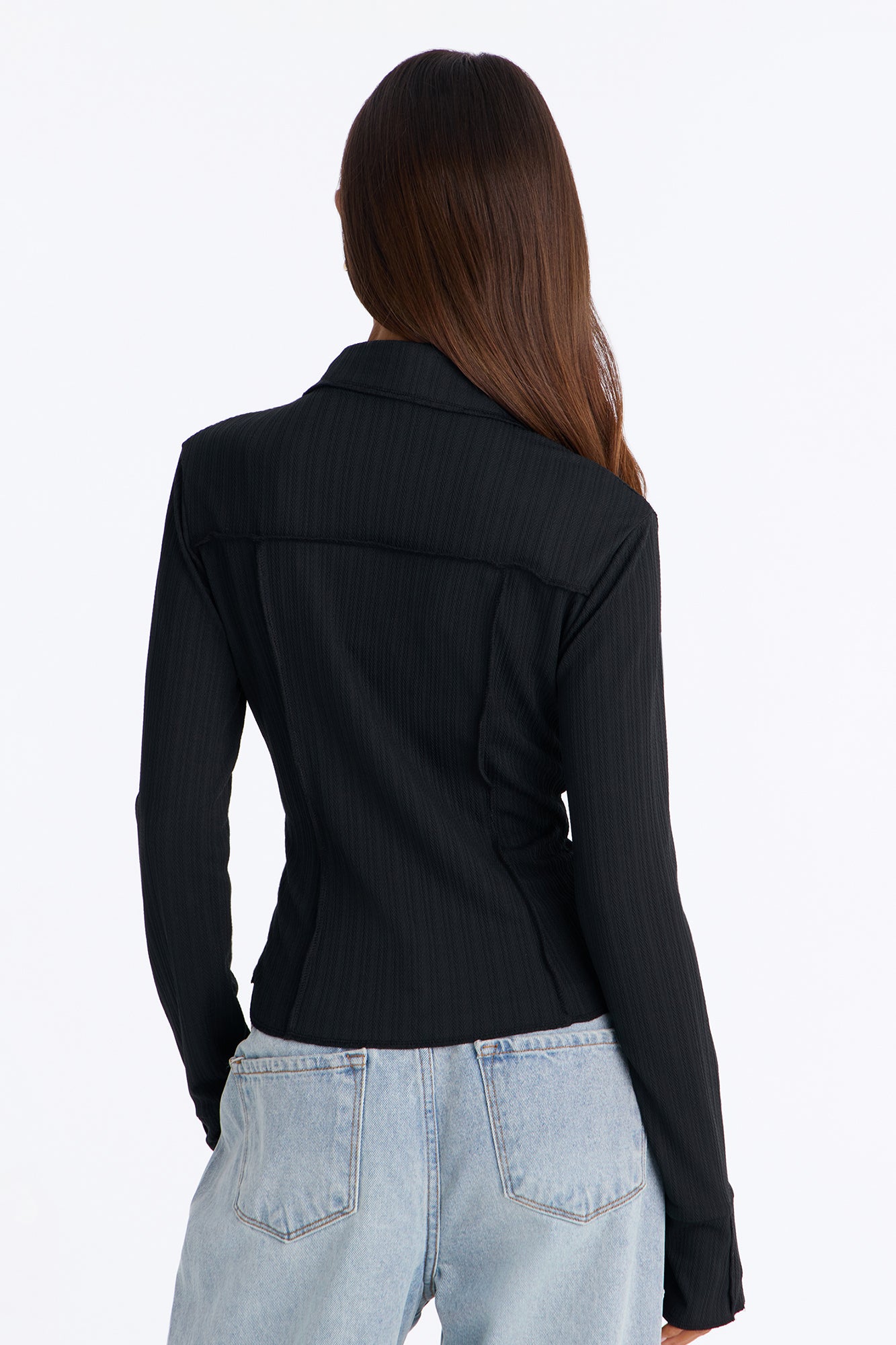 Catalina Island Button Up Top - Black