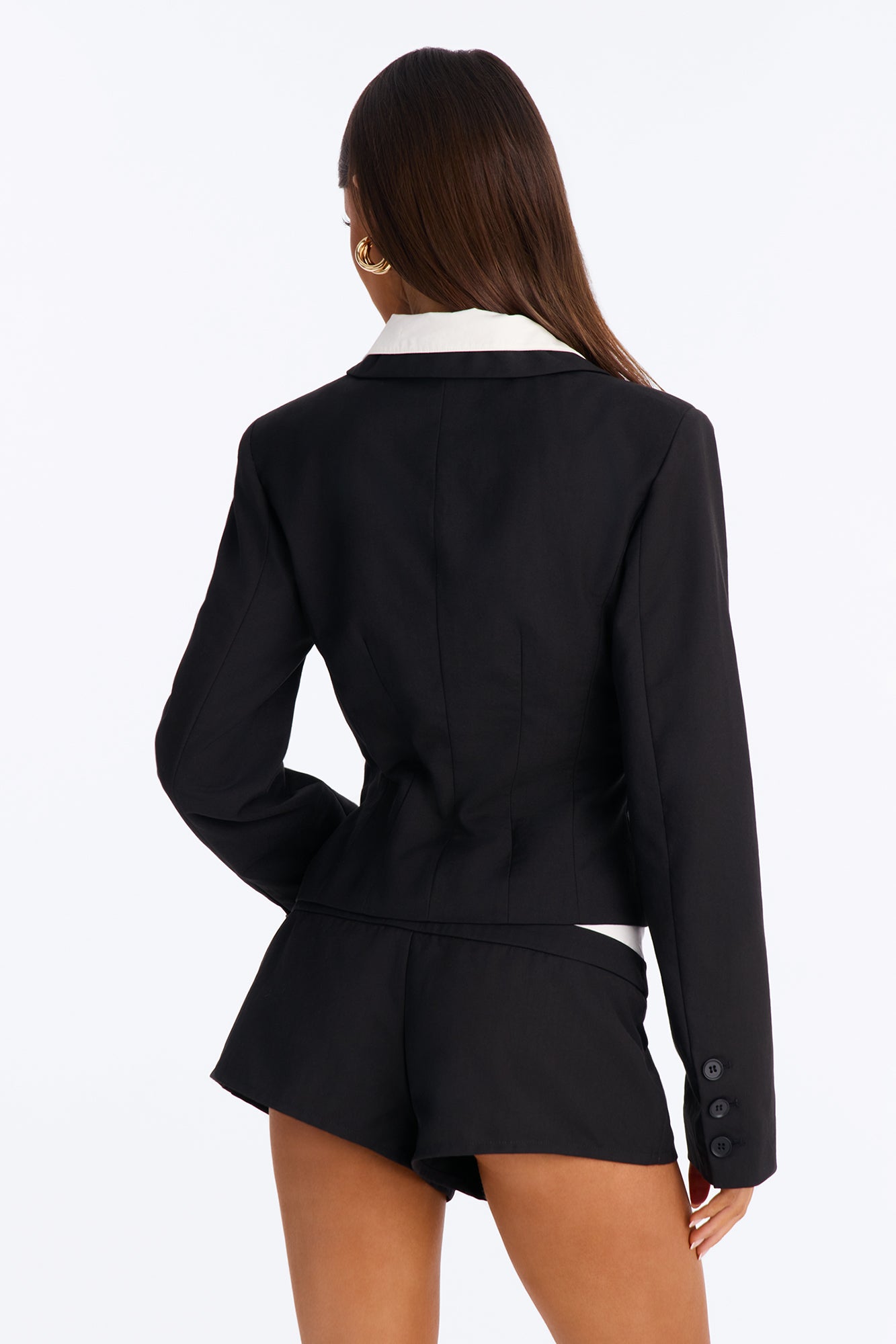 Mary Kate Layered Single Breasted Blazer - Black