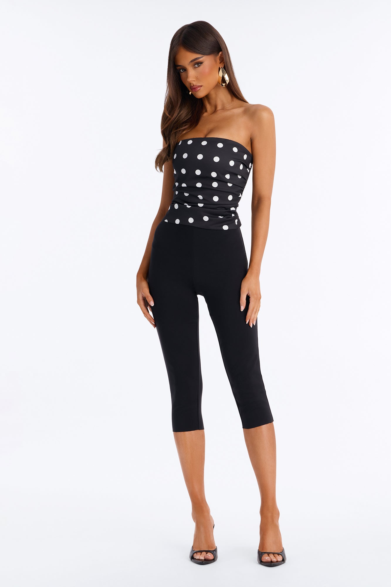 Dots Before Drama Smocked Tube Top - Black/White