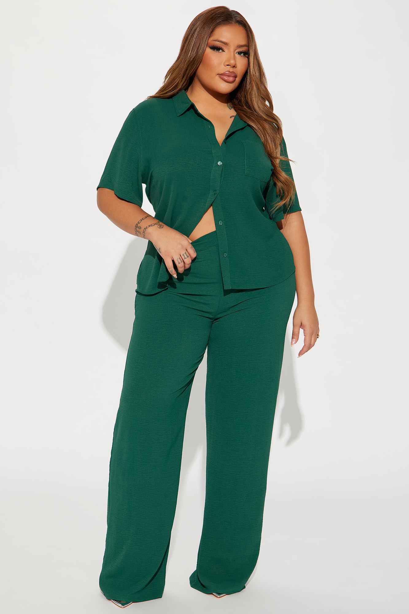 Makenzie Short Sleeve Pant Set - Hunter