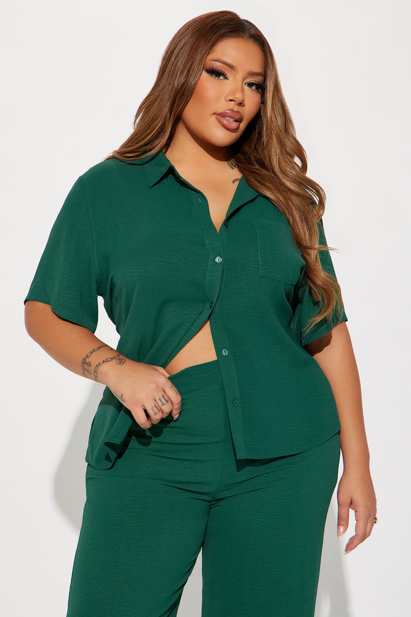 Makenzie Short Sleeve Pant Set - Hunter