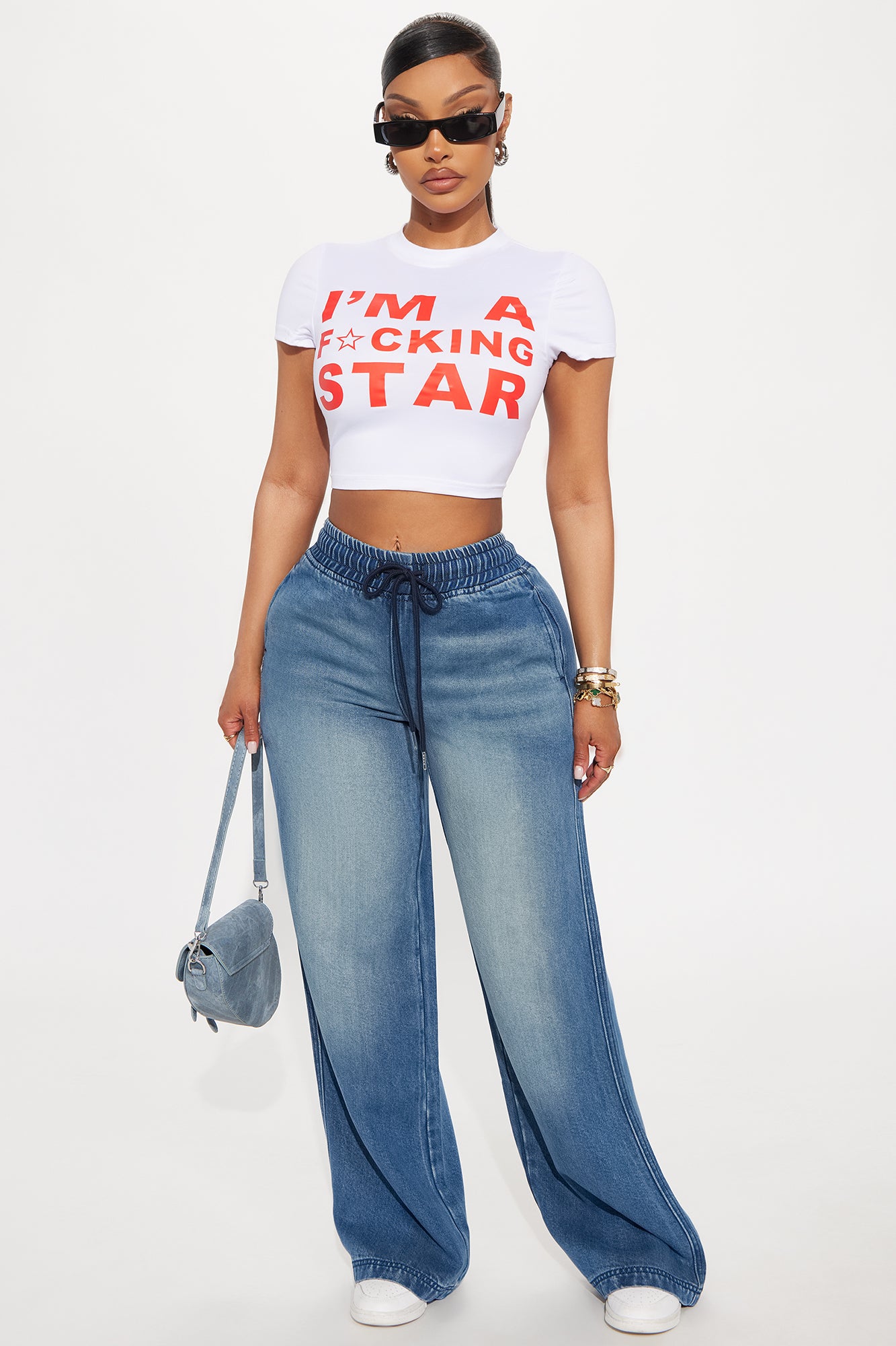 Ocean Drive Drapey Wide Leg Jeans - Medium Wash