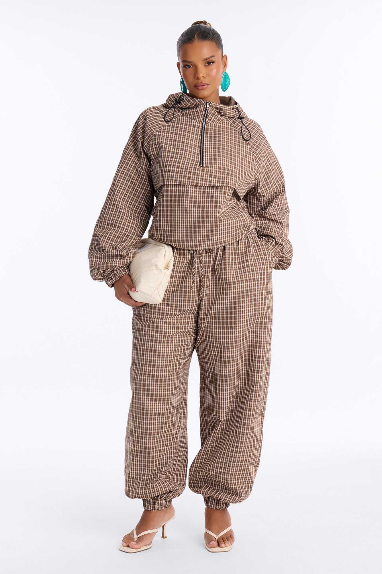 Camilla Quarterzip Pant Set - Brown/combo