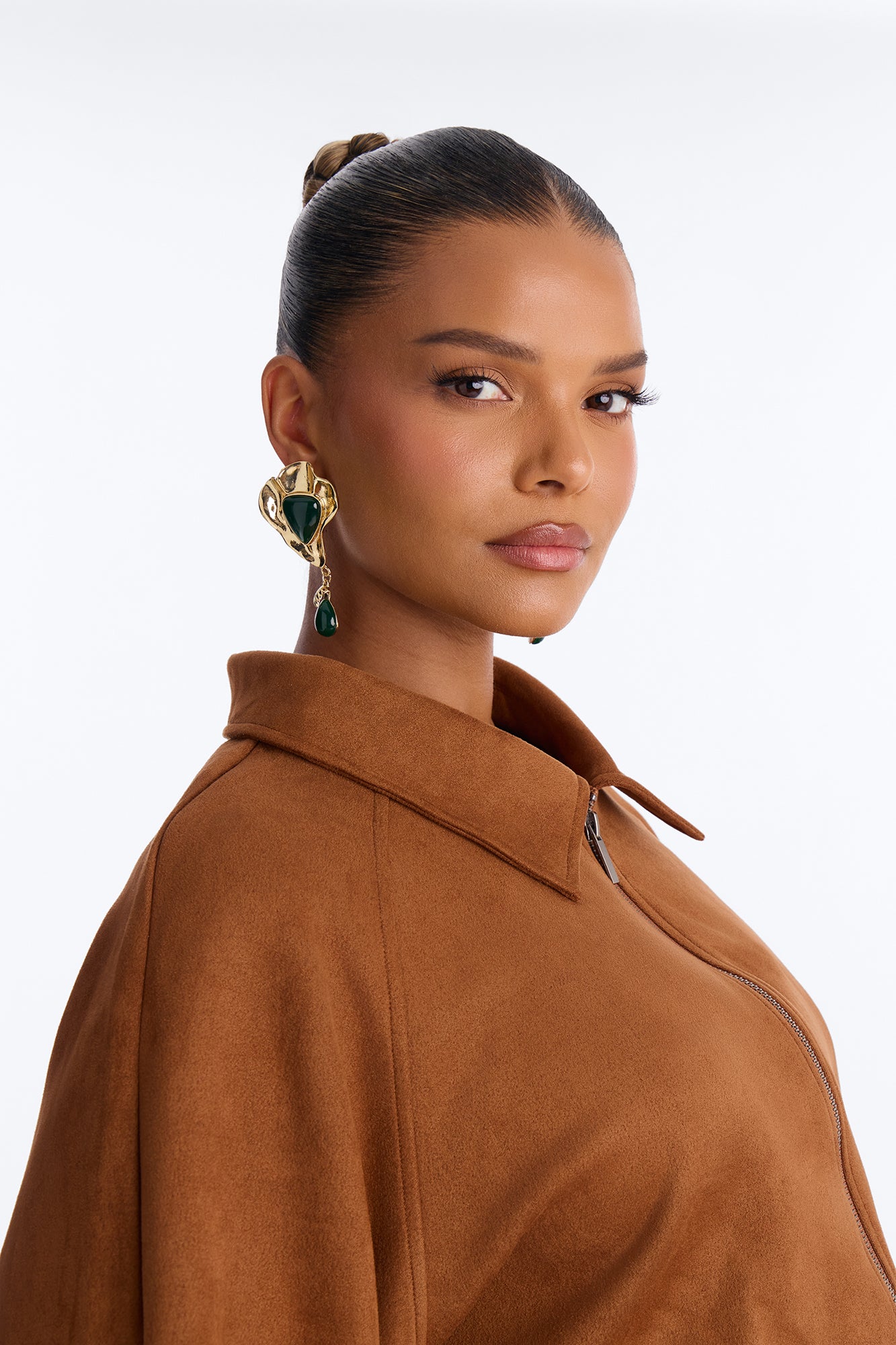 Moonlit Hours Drop Earrings - Gold/Green