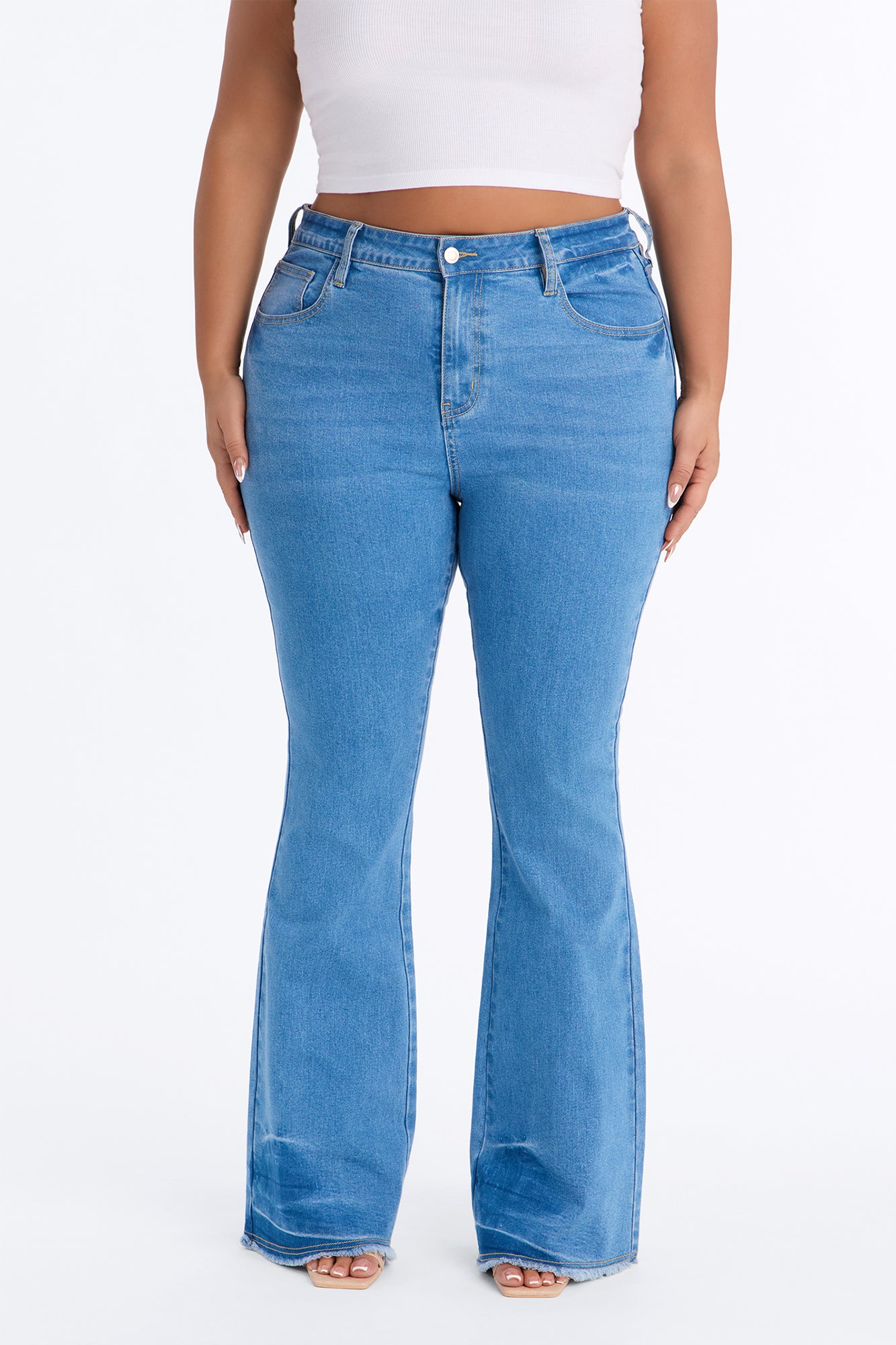 Marlow High Rise Stretch Flare Jeans - Medium Wash