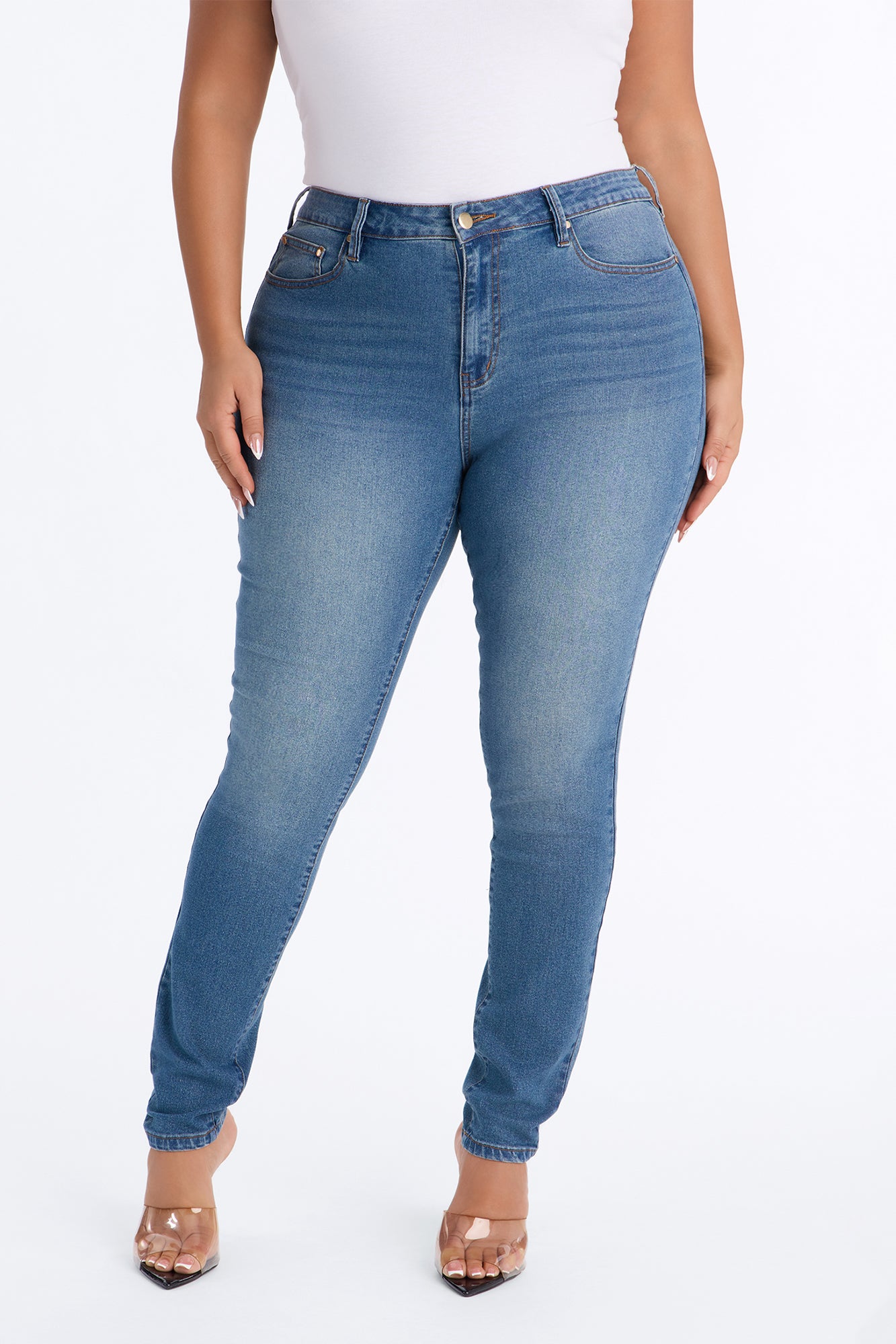 Tall She's Fire Stretch Skinny Jeans - Vintage Wash