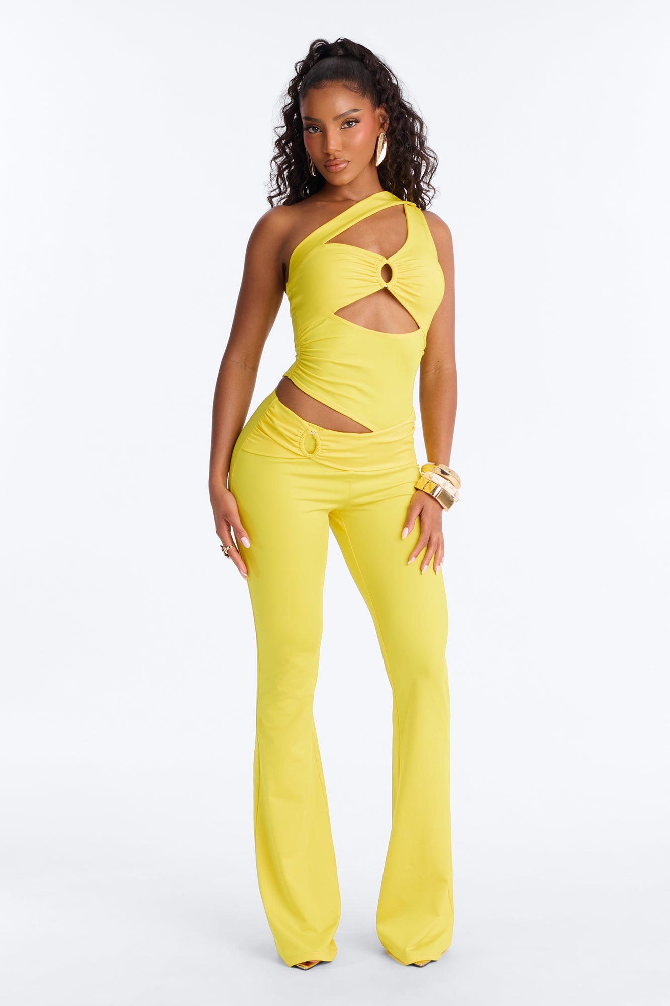 Lara Cut Out Jumpsuit - Yellow