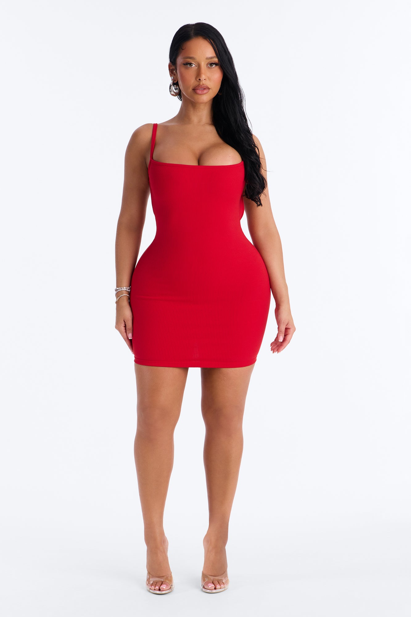Chelsea Snatched Mini Dress - Red