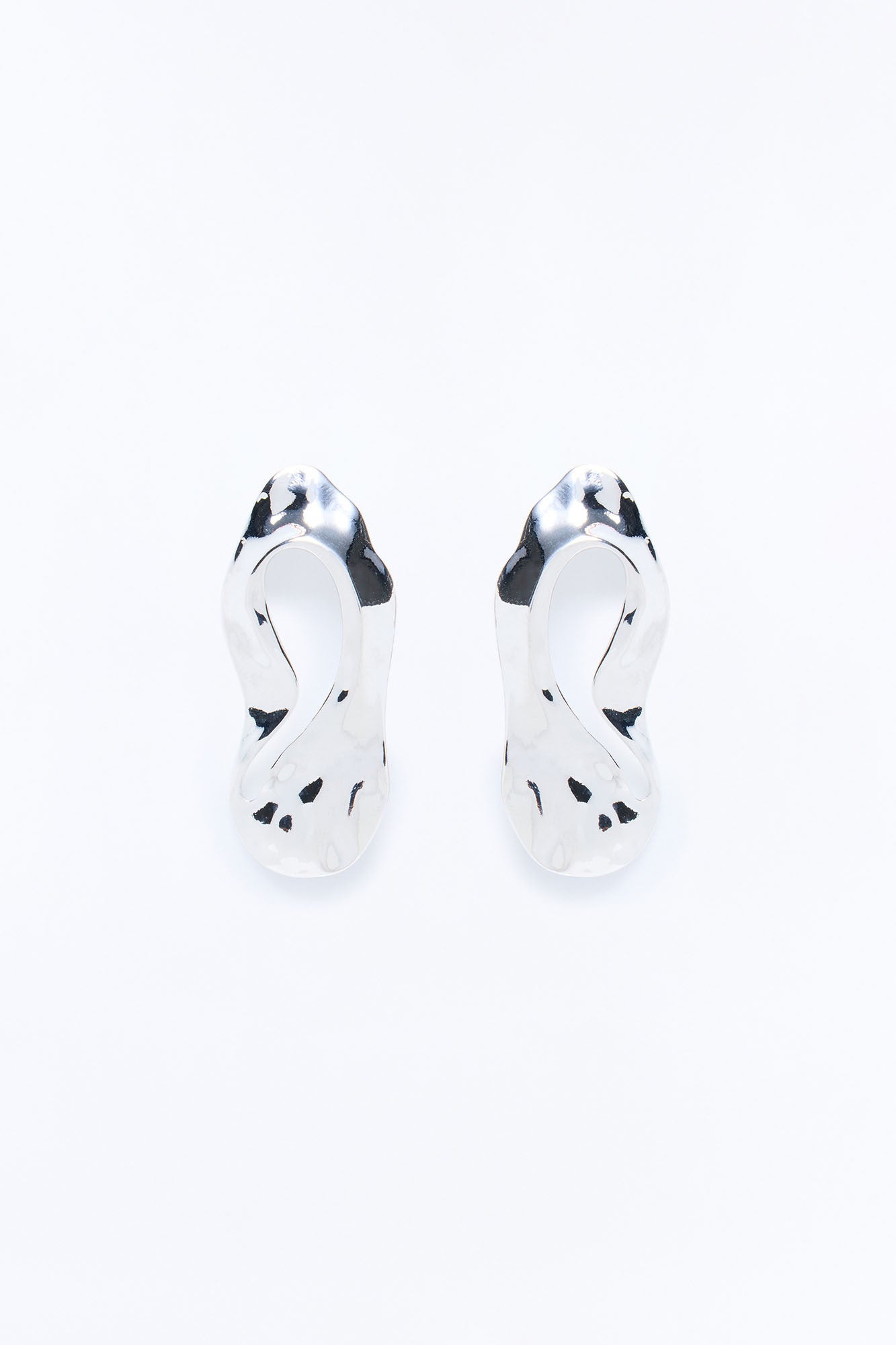 Alina Abstract Drop Earrings - Silver