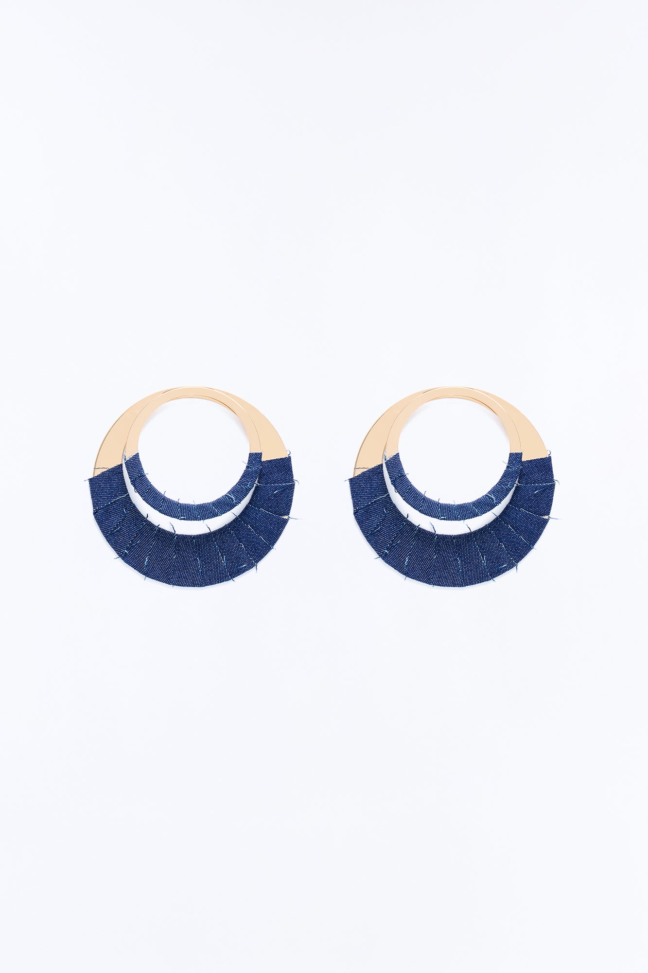 Indigo Luxe Hoop Earrings - Denim