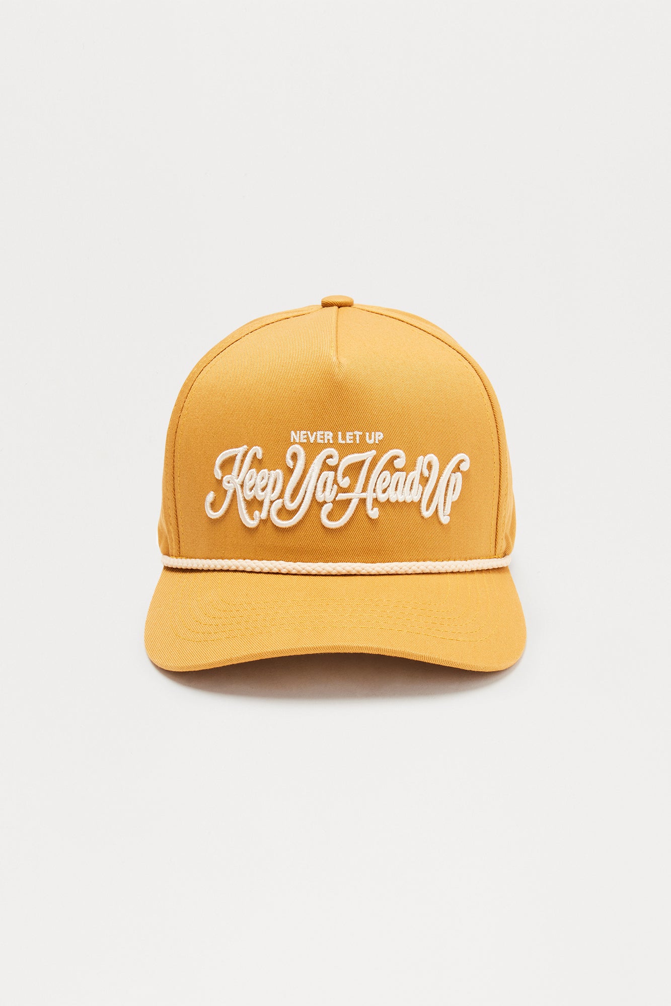Never Let Up Structured Snapback Hat - Mustard
