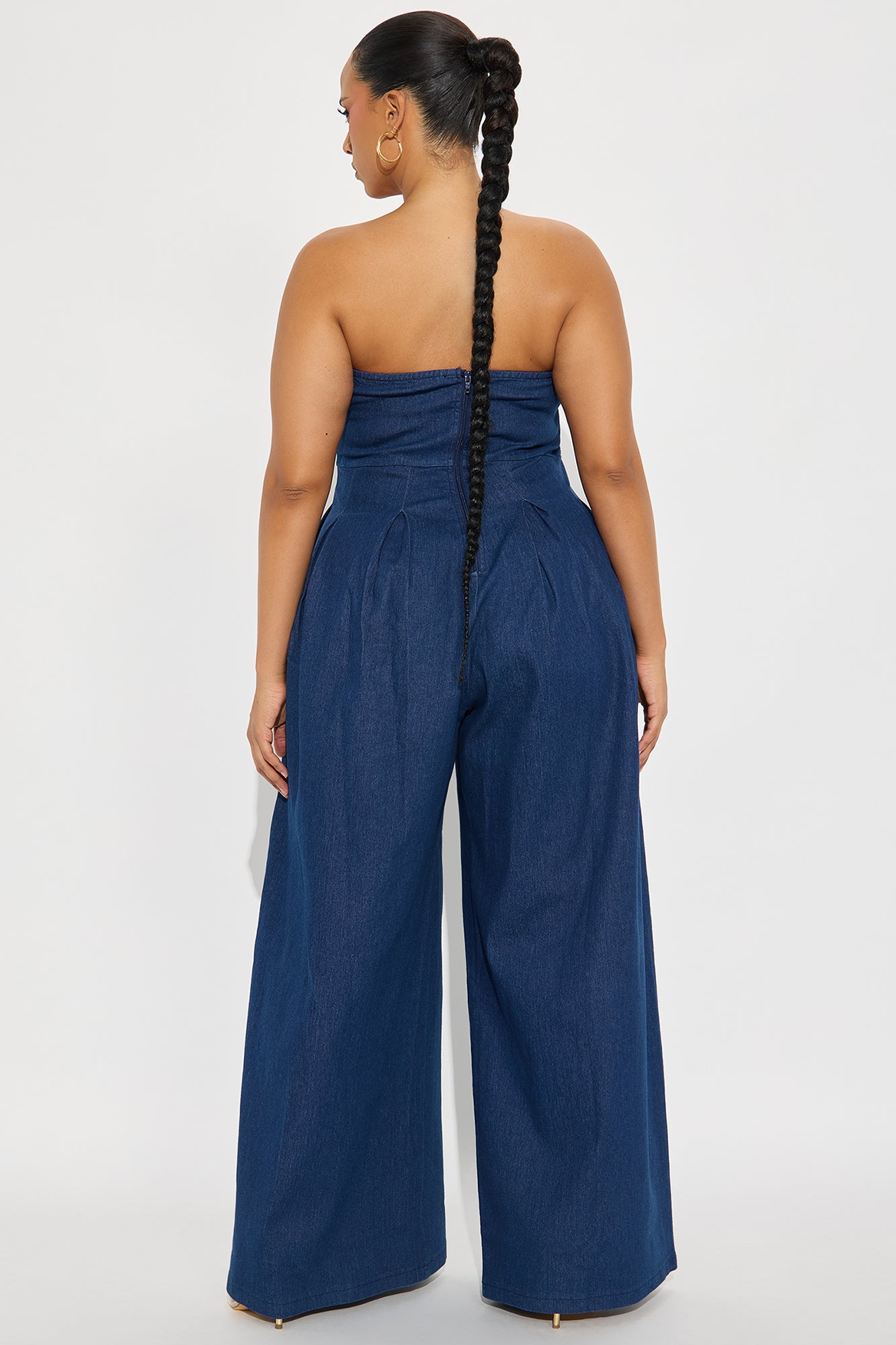 Monique Strapless Denim Jumpsuit - Denim