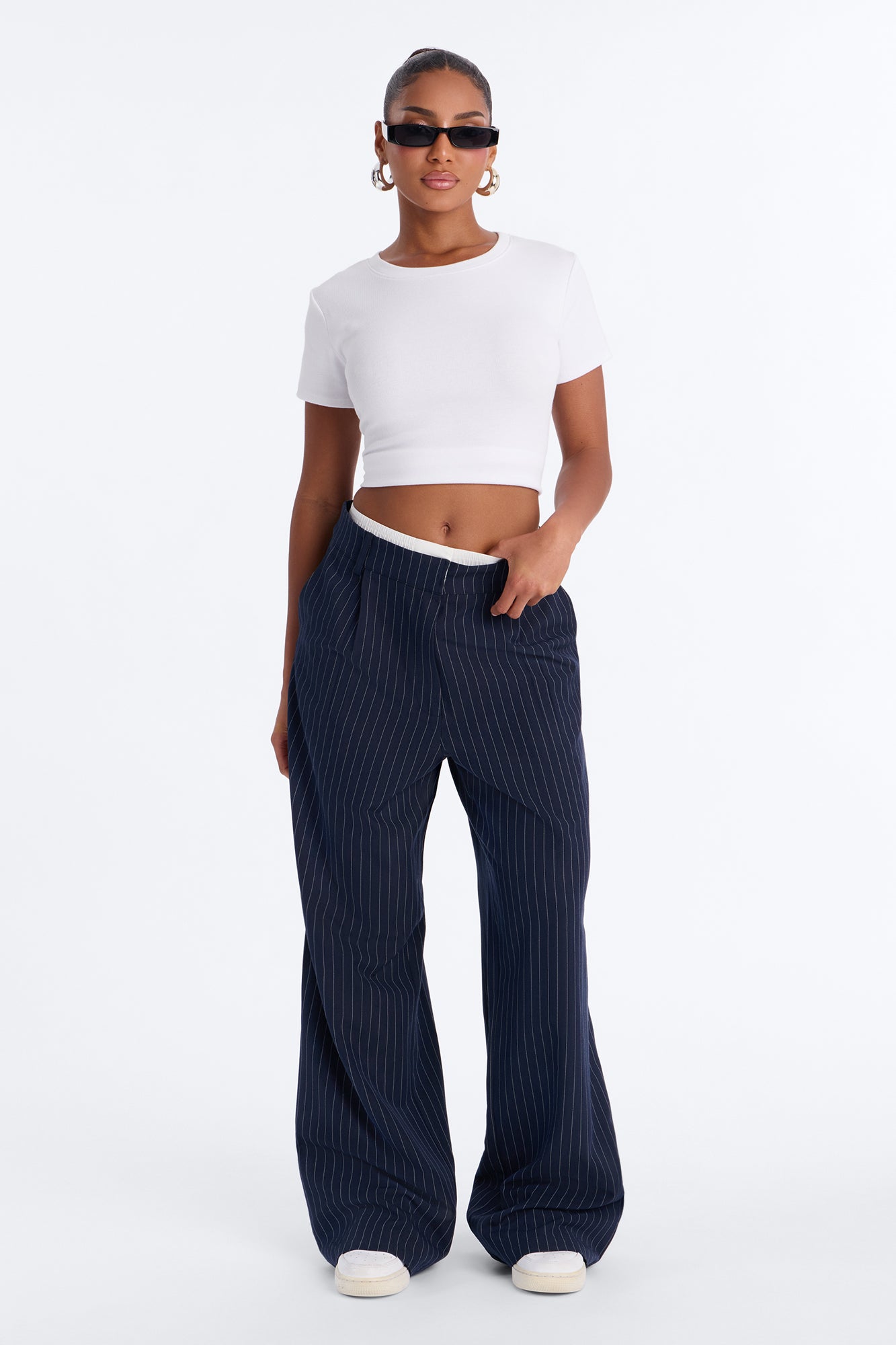 Dedicated To You Double Waistband Trouser - Navy/combo