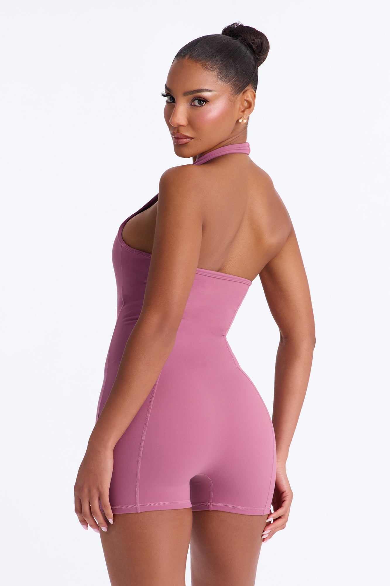 Maya Tricot Halter Romper - Plum