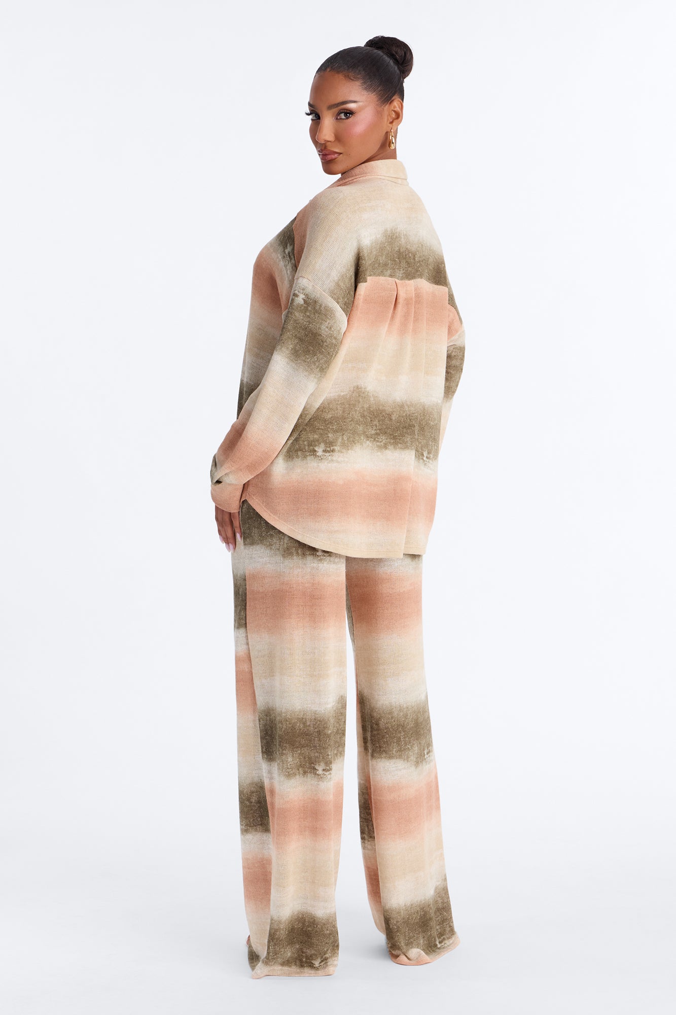Ivy Striped Ombre Pant Set - Olive/combo
