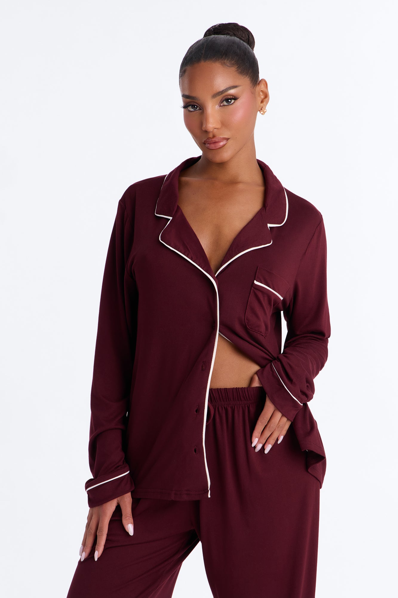 In The Morning PJ Pant Set - Burgundy
