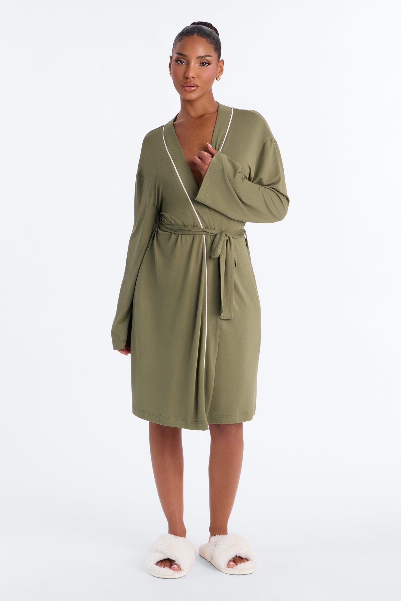 In the Morning PJ Robe - Olive