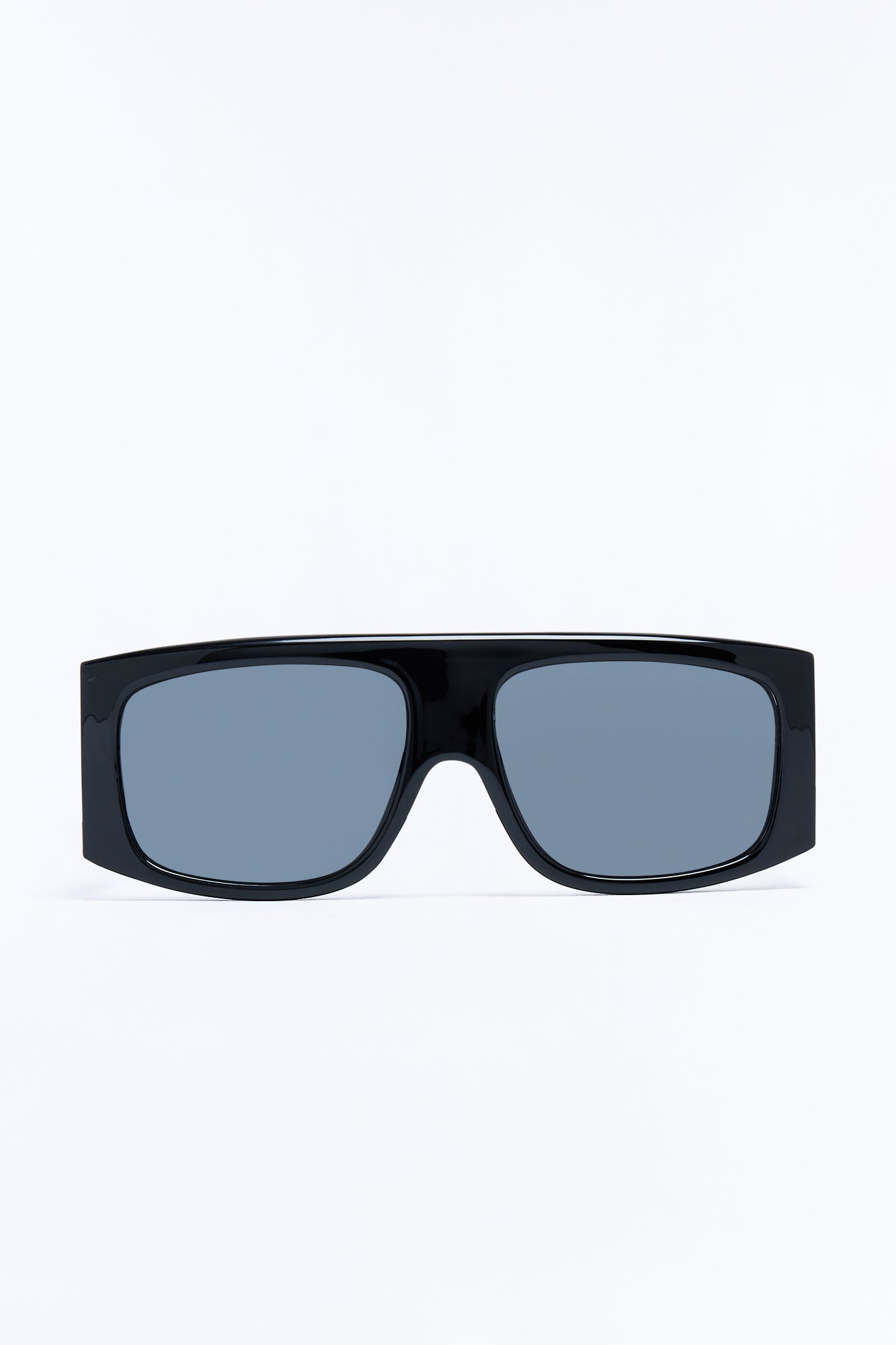 Metallic Flames Flat Top Square Frame Sunglasses - Black/Black