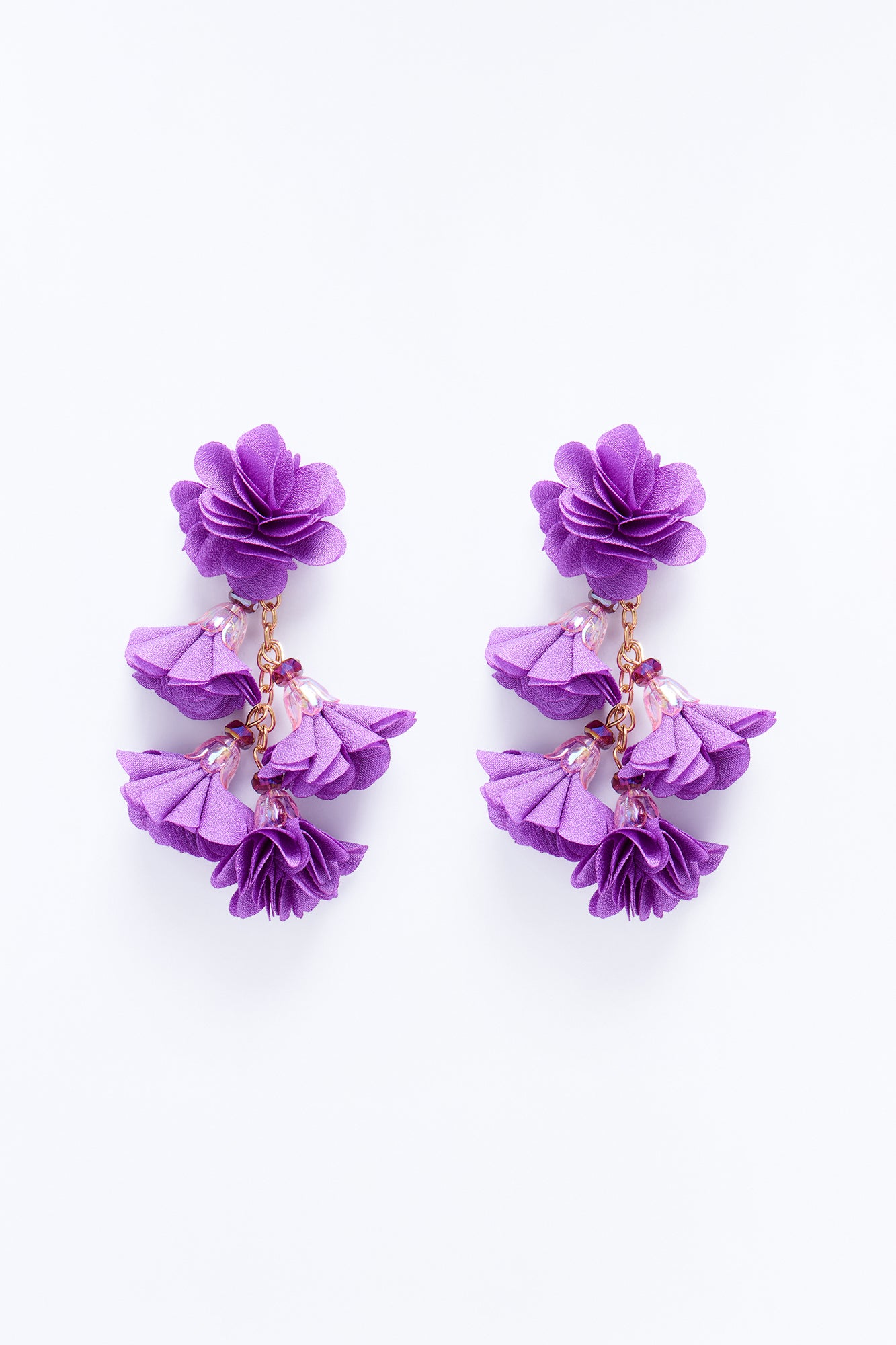 Roses Are Mine Drop Earrings - Purple