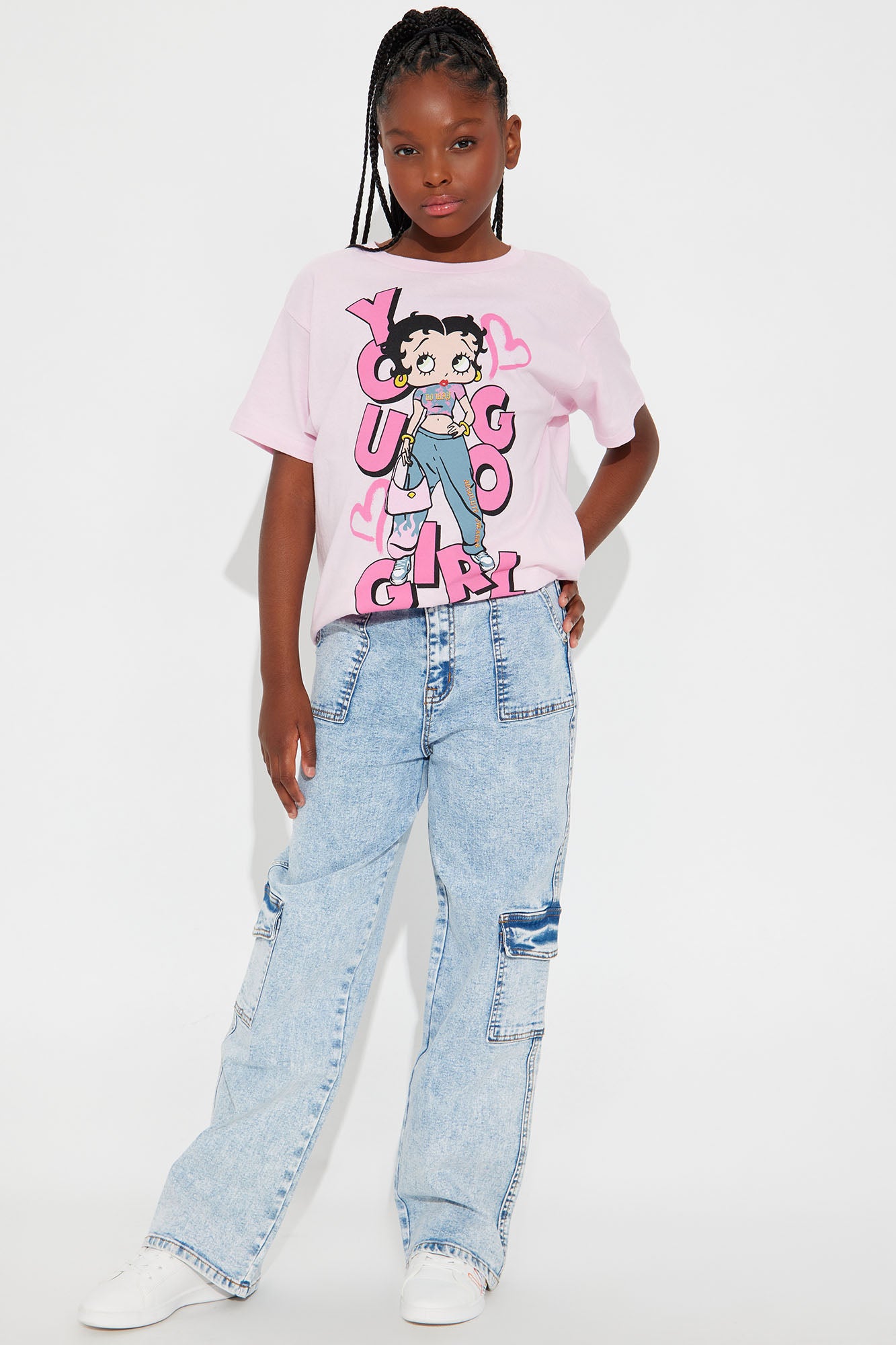 Mini Getting Ahead Stretch Cargo Jeans - Light Wash