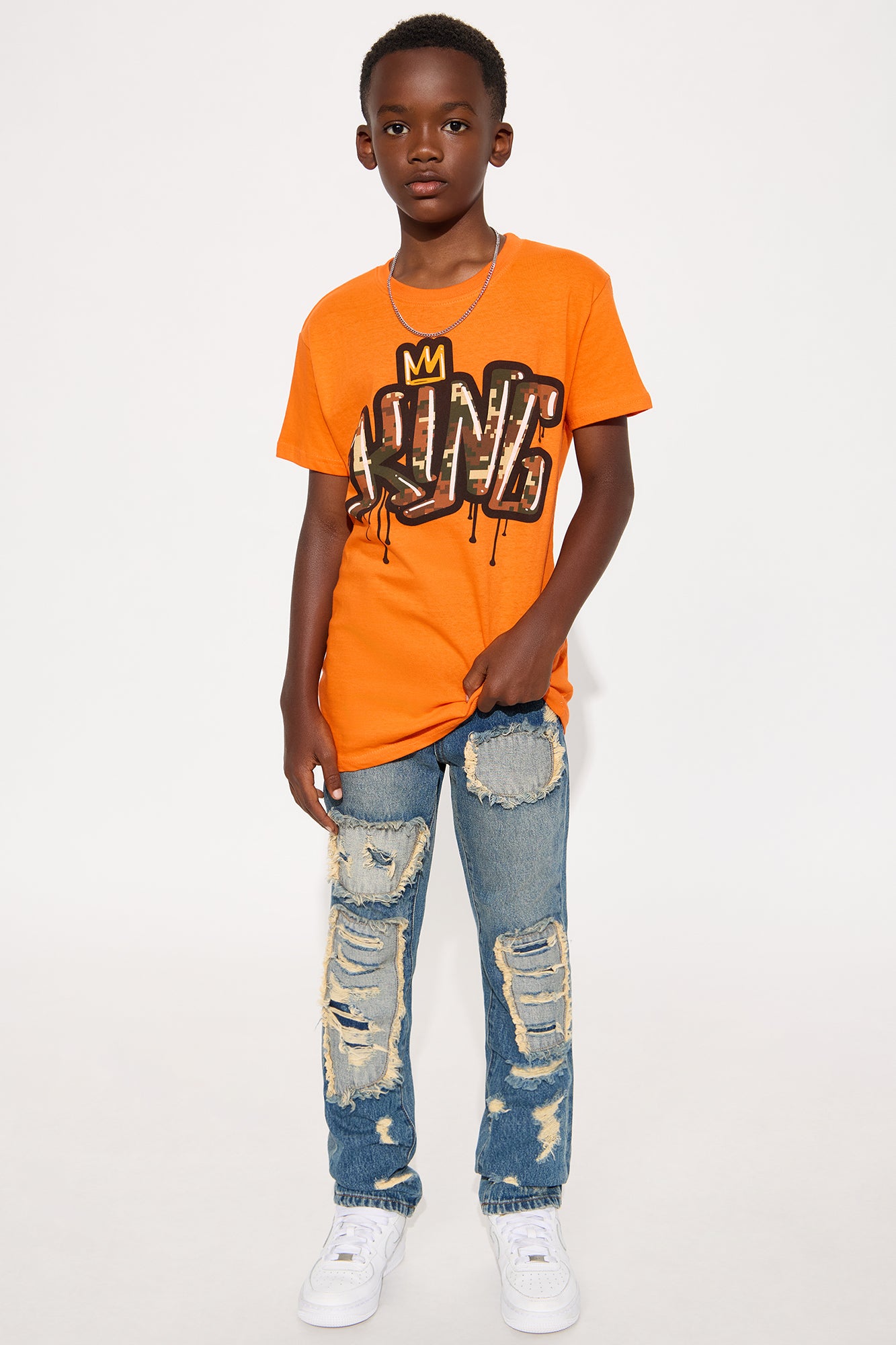 Mini Know I'm The King Short Sleeve Tee - Orange