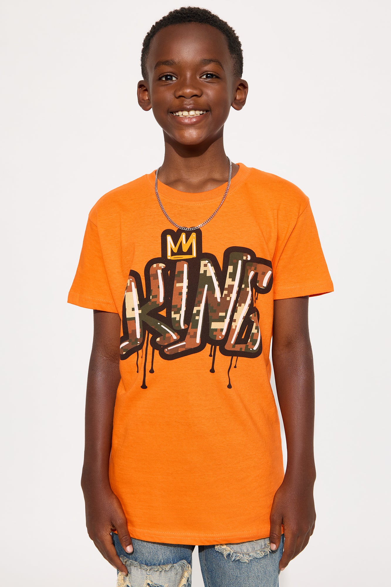 Mini Know I'm The King Short Sleeve Tee - Orange