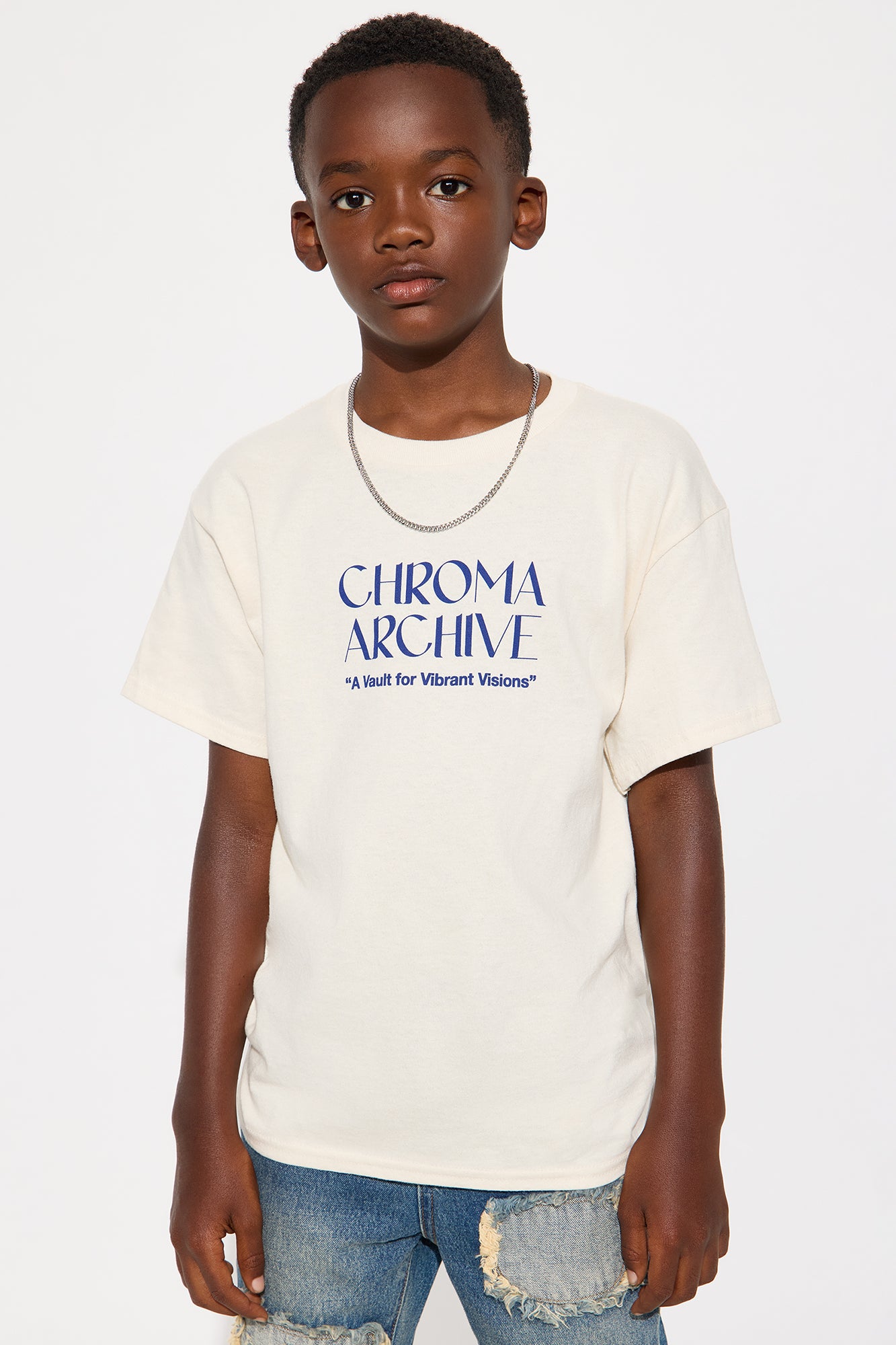 Mini Chroma Archive Short Sleeve Front/Back Tee - Natural