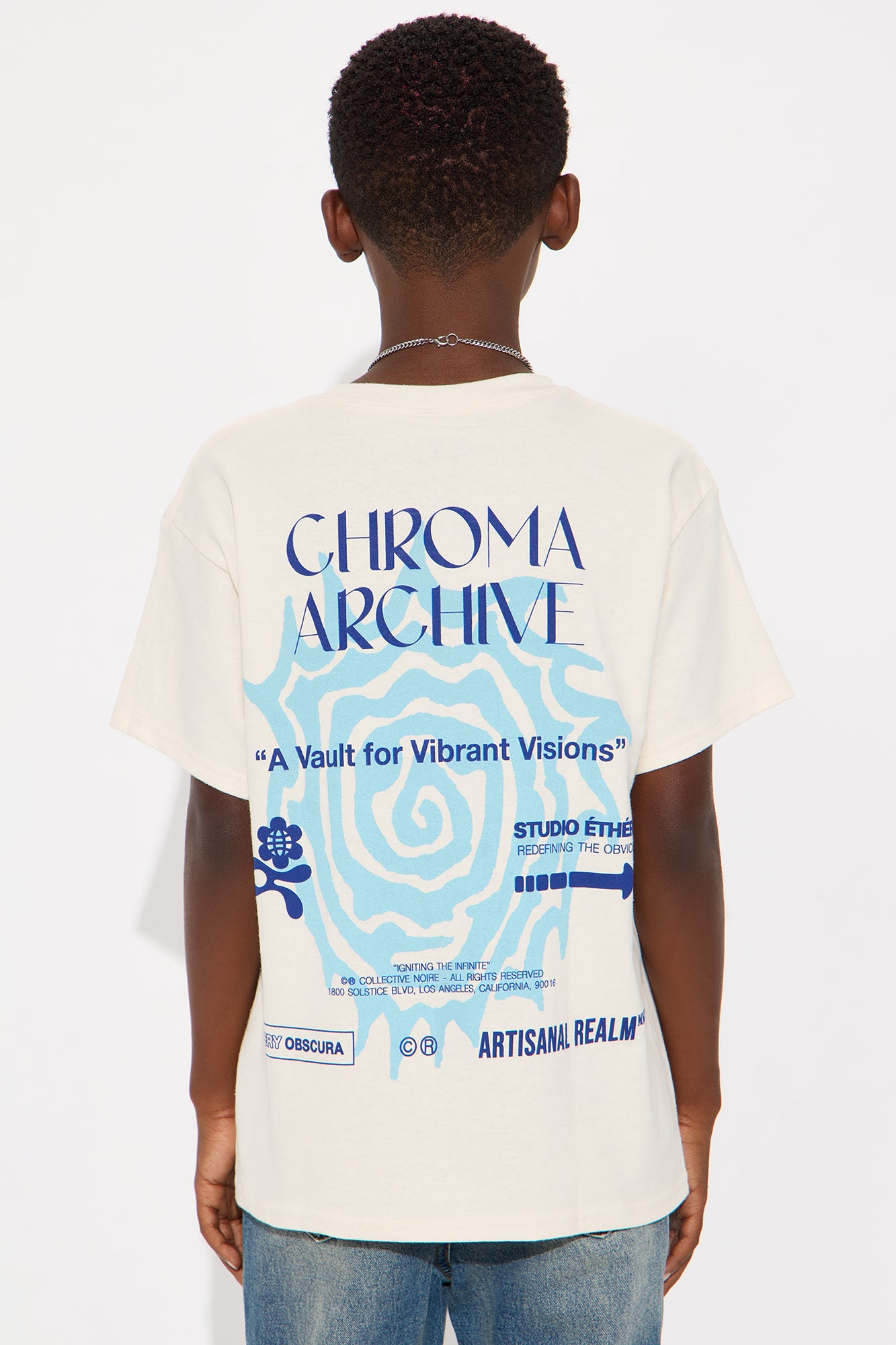 Mini Chroma Archive Short Sleeve Front/Back Tee - Natural
