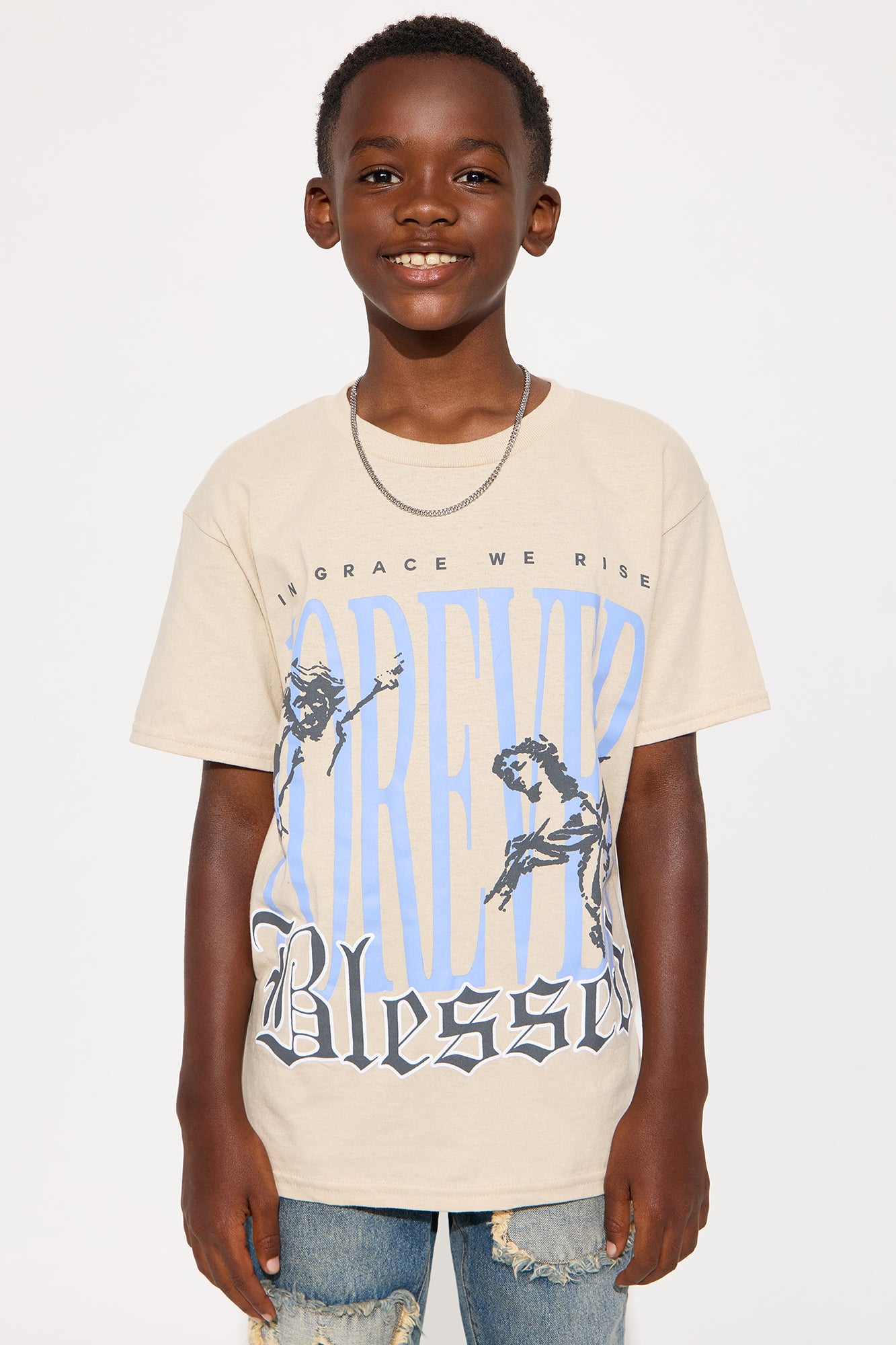 Mini Forever Blessed Short Sleeve Tee - Taupe