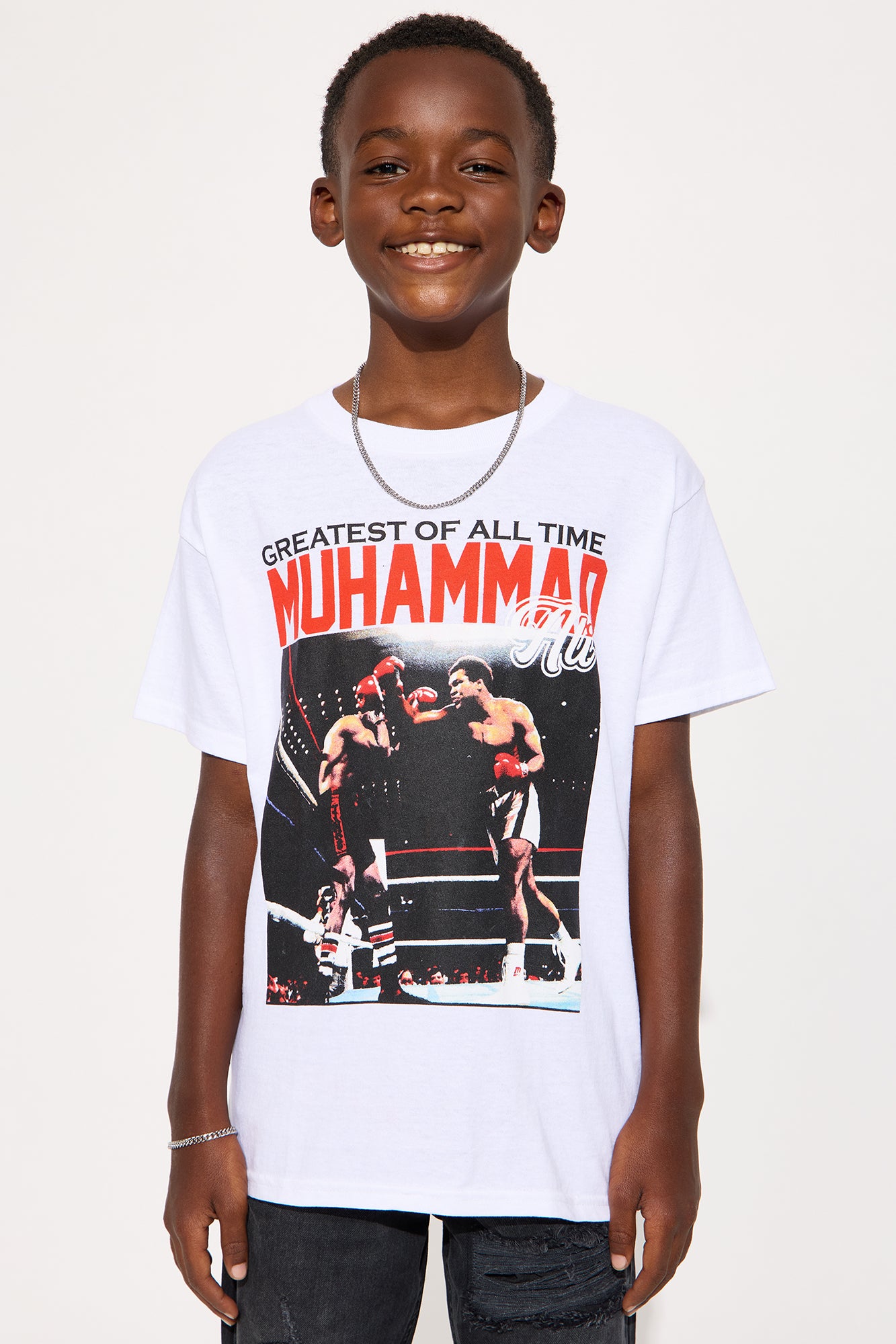 Mini The Greatest Muhammad Ali Short Sleeve Front/Back Tee - White