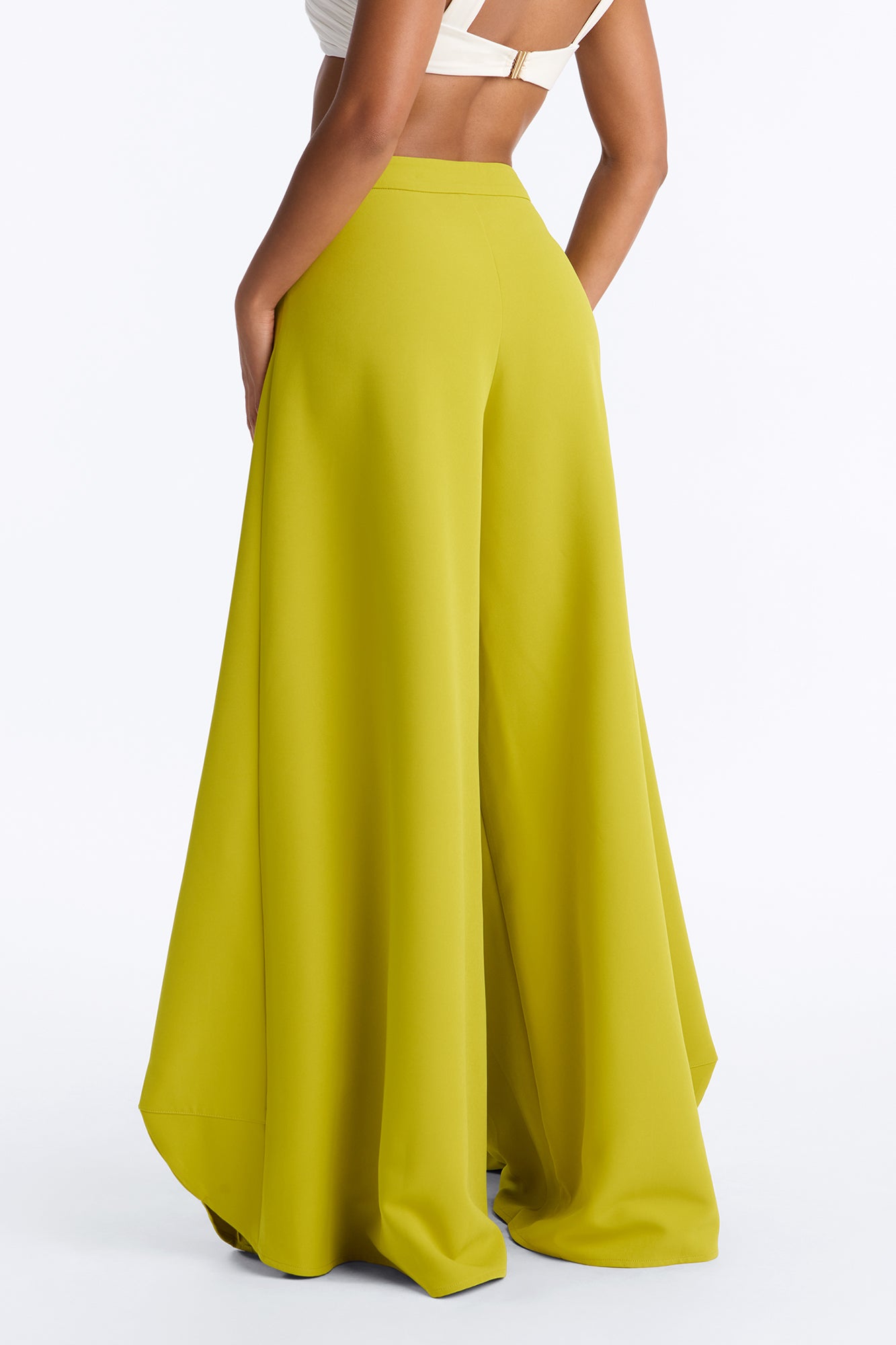Stand Out Super Wide Pleated Trouser - Chartreuse