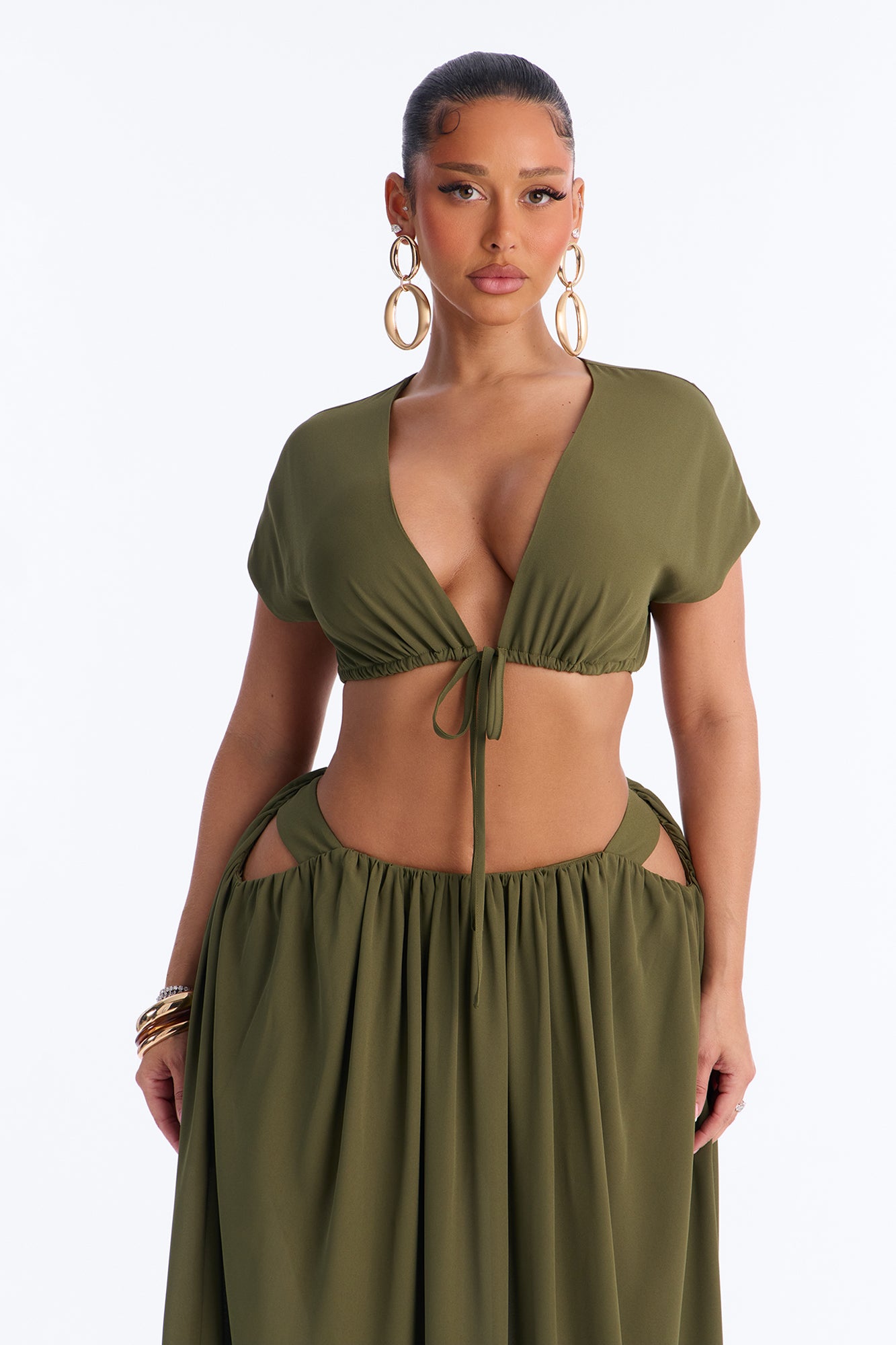 Santorini Light Backless Skirt Set - Olive