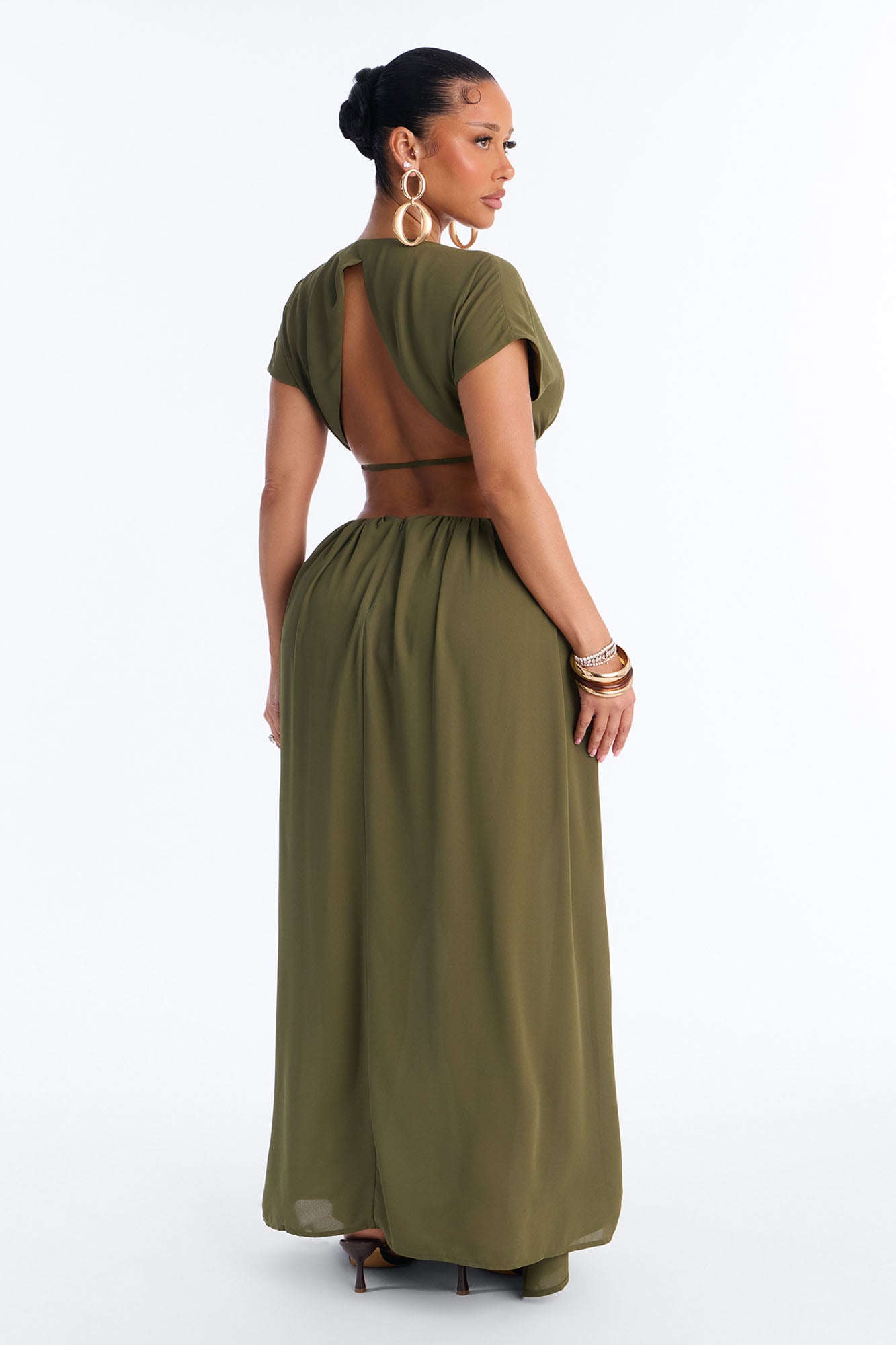 Santorini Light Backless Skirt Set - Olive
