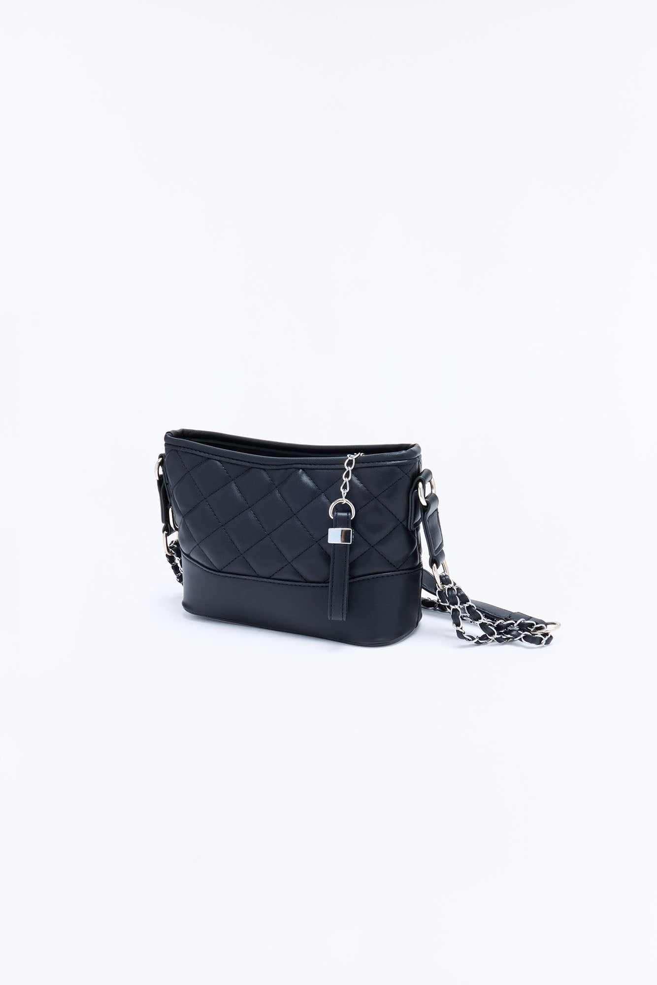 Pillow Talk Faux Leather Crossbody Handbag - Black
