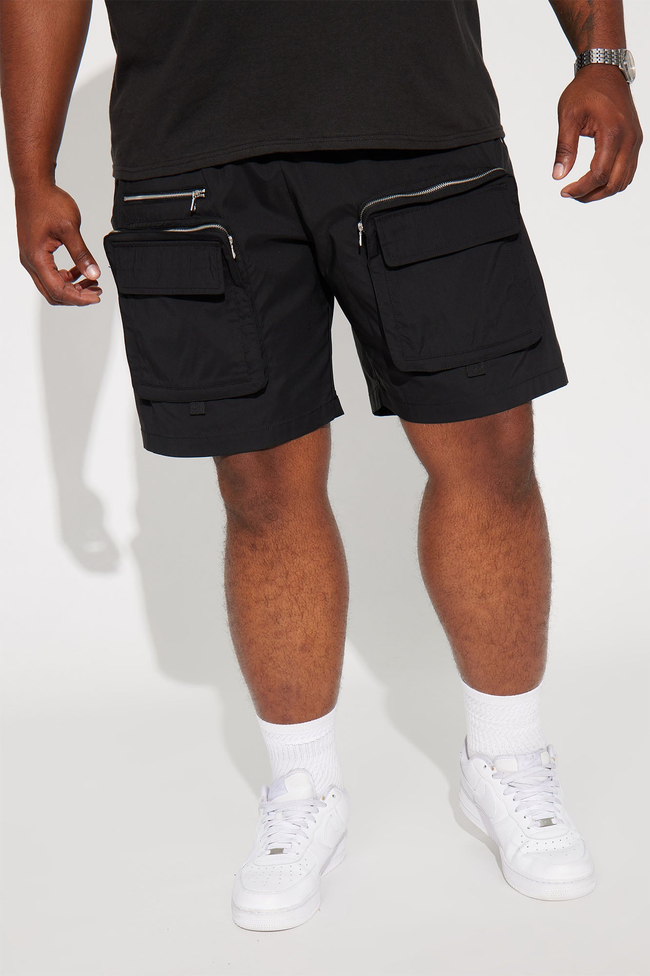 In The Field Relaxed Cargo Shorts - Black