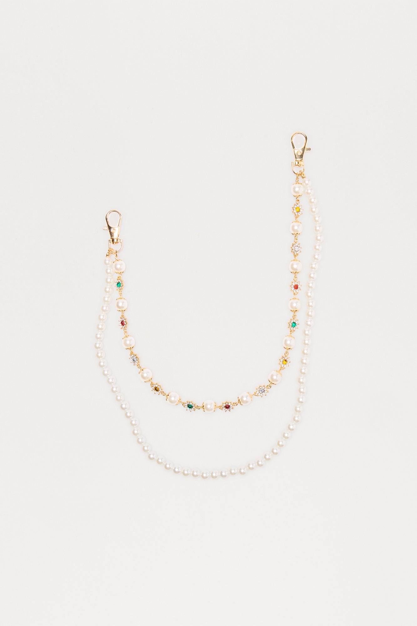 Royal Treatment Layered Pant Chain - White/Gold