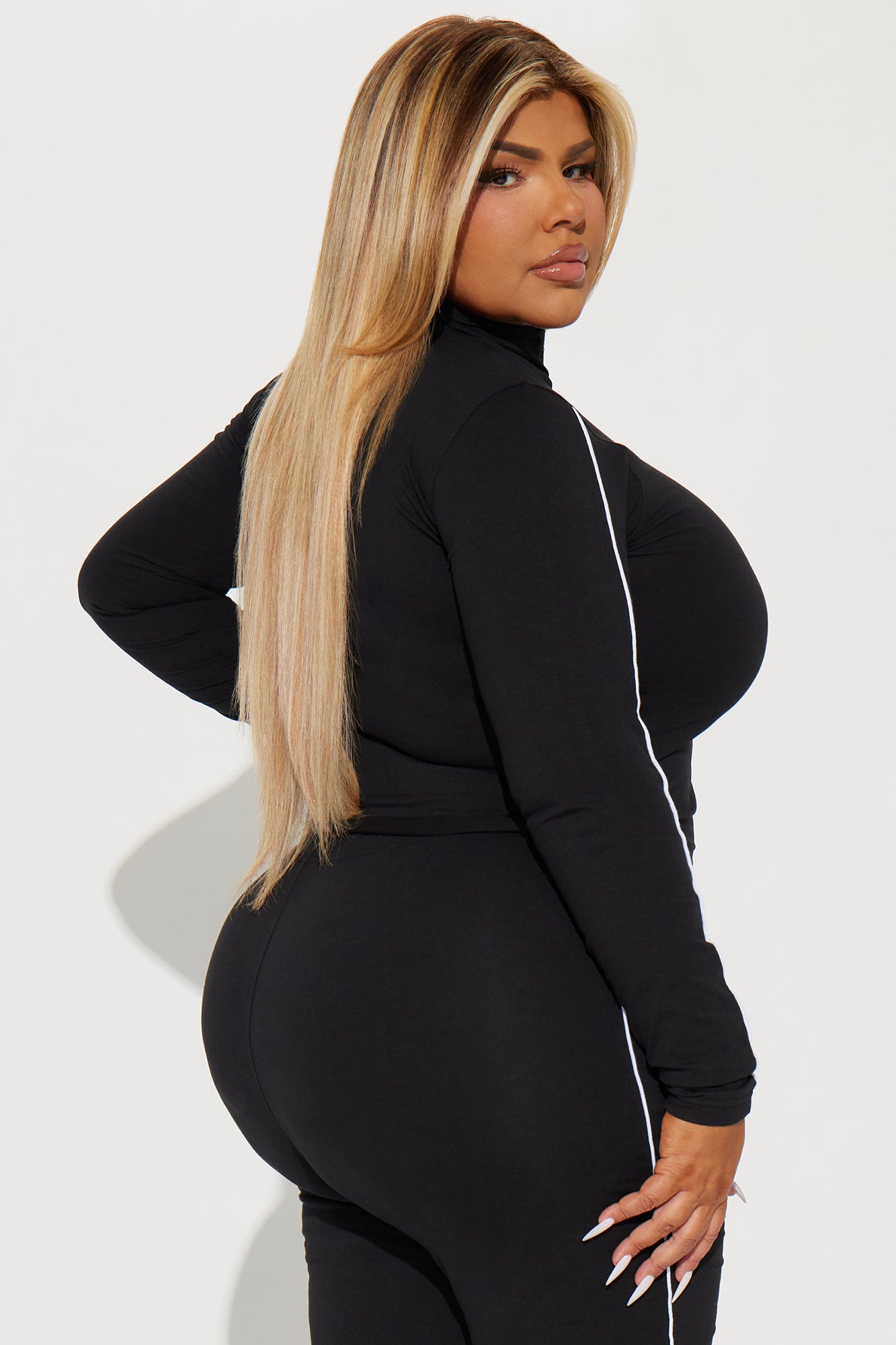 Sporty Girl Embroidered Top - Black/White