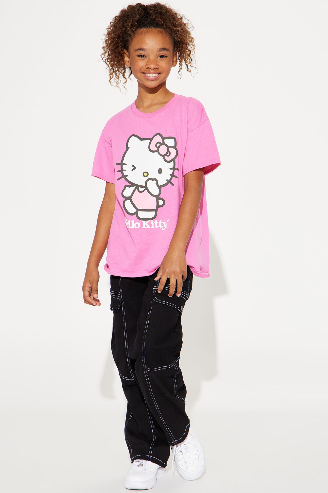 Mini Hello Kitty Walking Along Short Sleeve Tee - Pink