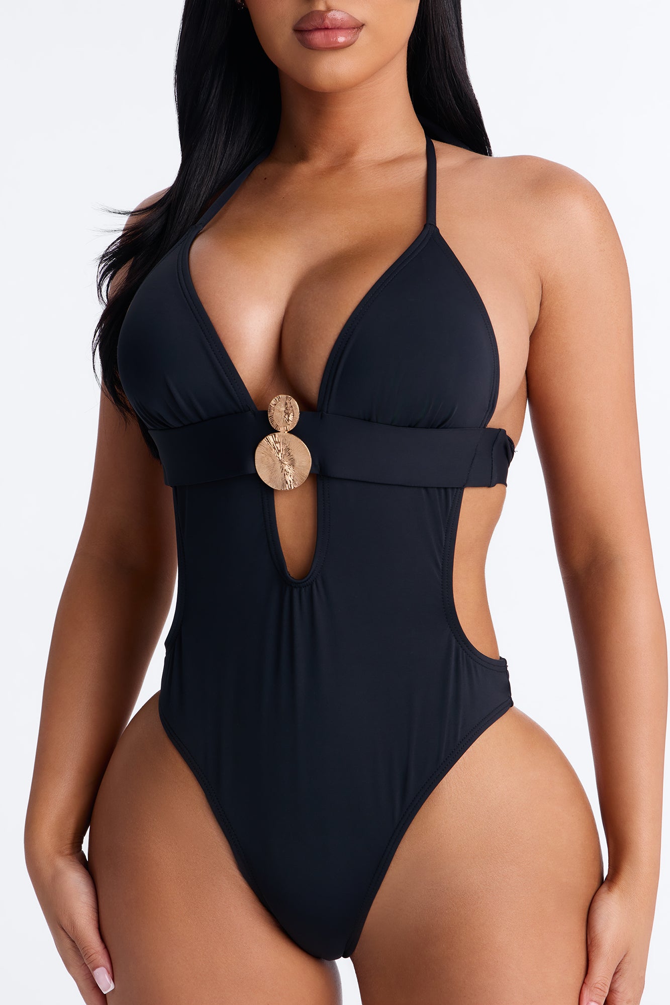 So Unbothered 1 Piece Swimsuit & Cover Up Maxi Skirt Sunsuit - Black
